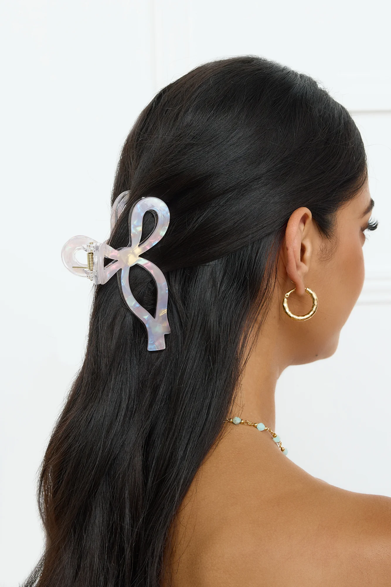 Ribbon Bows Claw Clip Purple