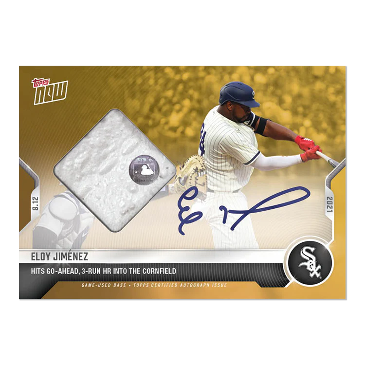On-Card Auto Base Relic # to 1 - Eloy Jiménez - 2021 MLB TOPPS NOW® Card 652E