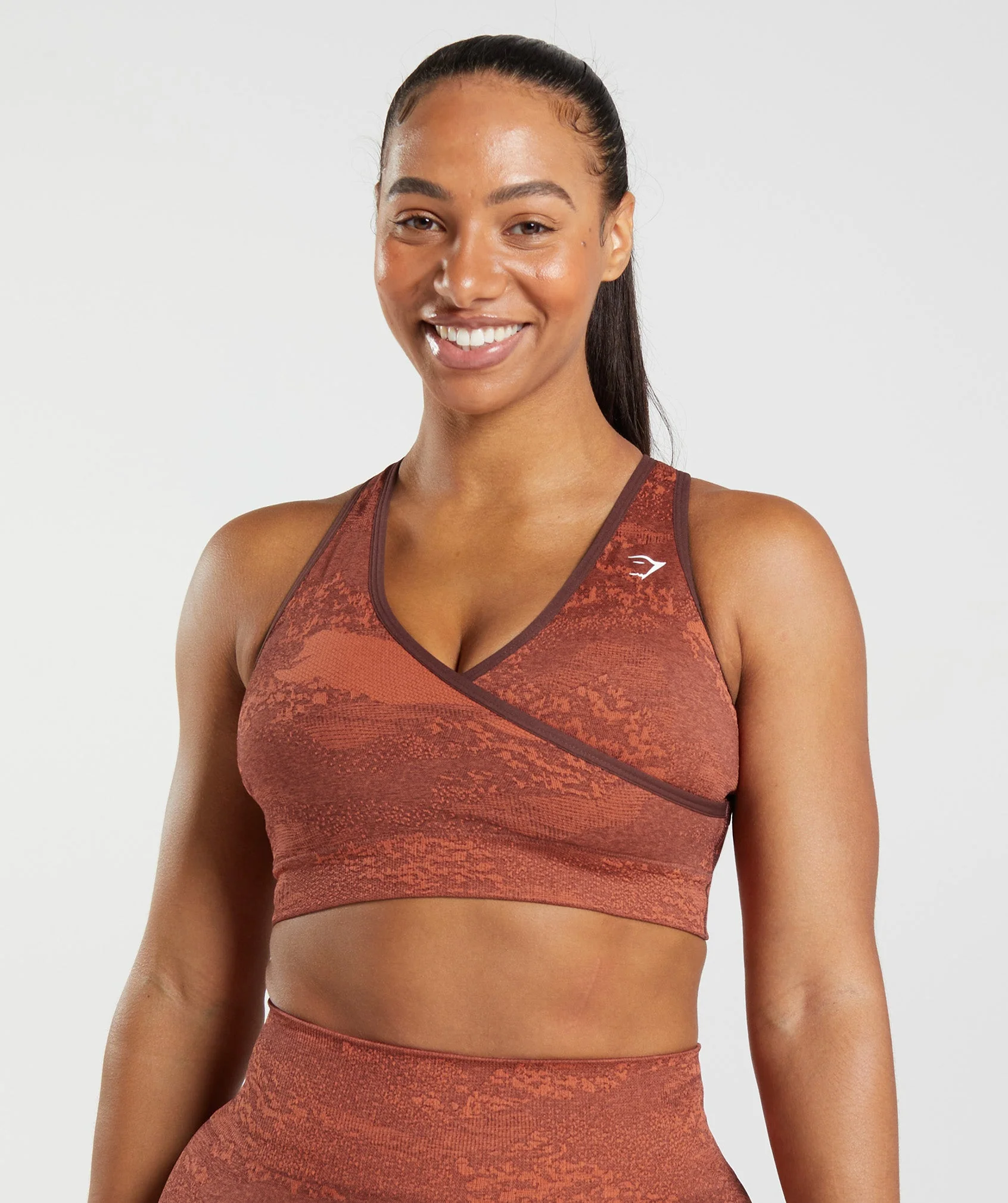 Adapt Camo Seamless Sports Bra Storm Red/Cherry Brown
