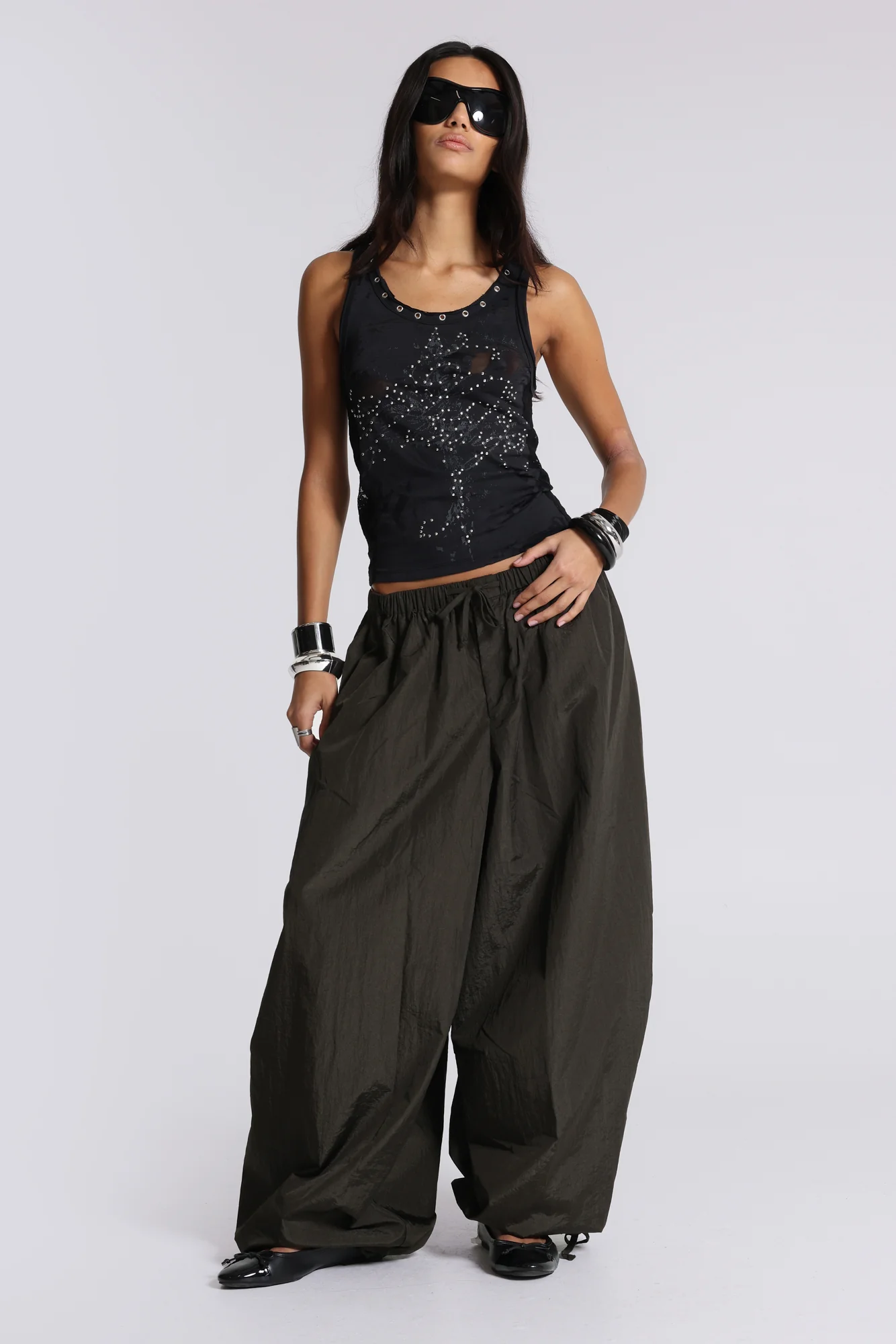 Ramona Burnout Vest Top in Black