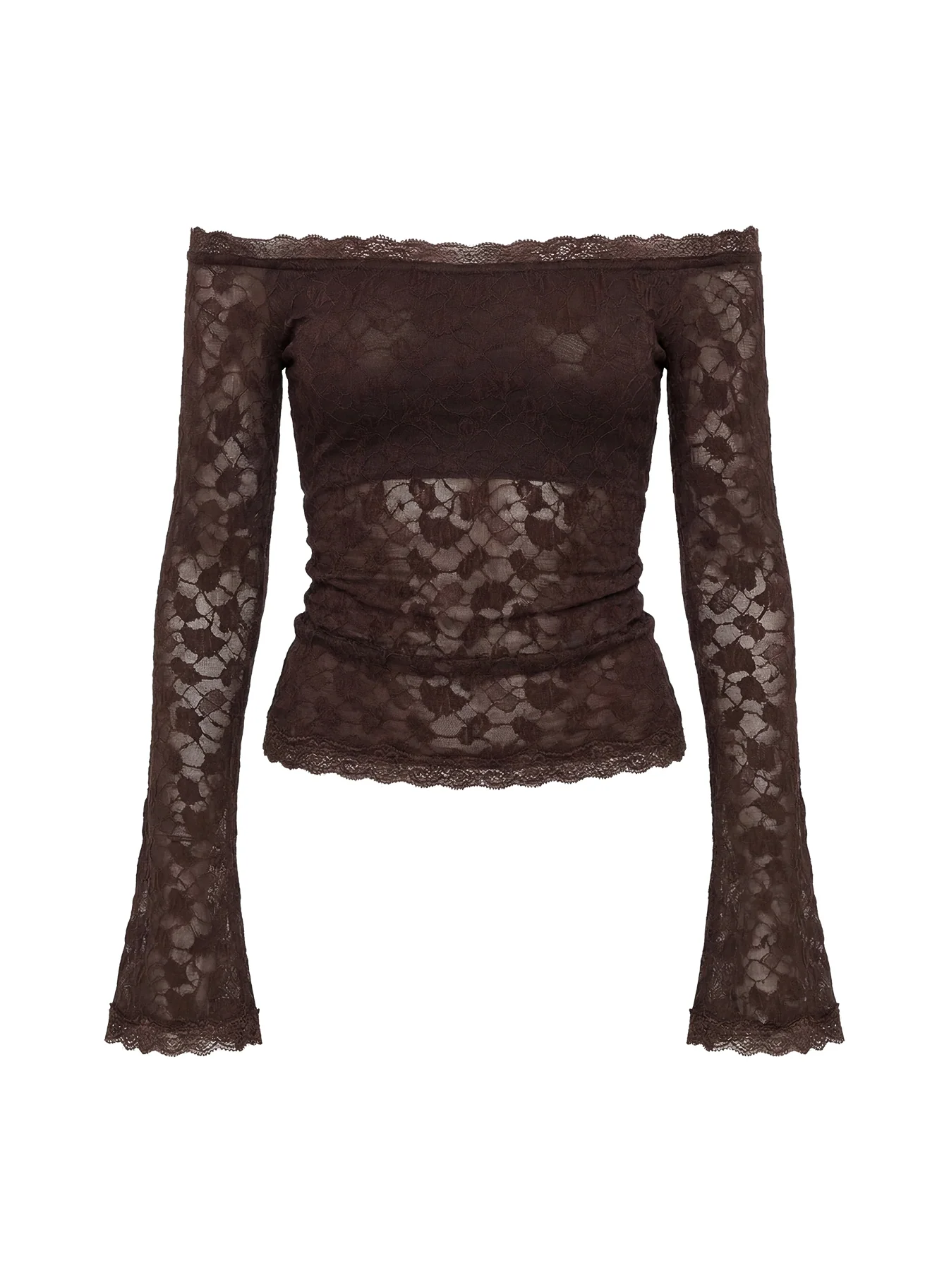 Mochapella Off The Shoulder Top Brown