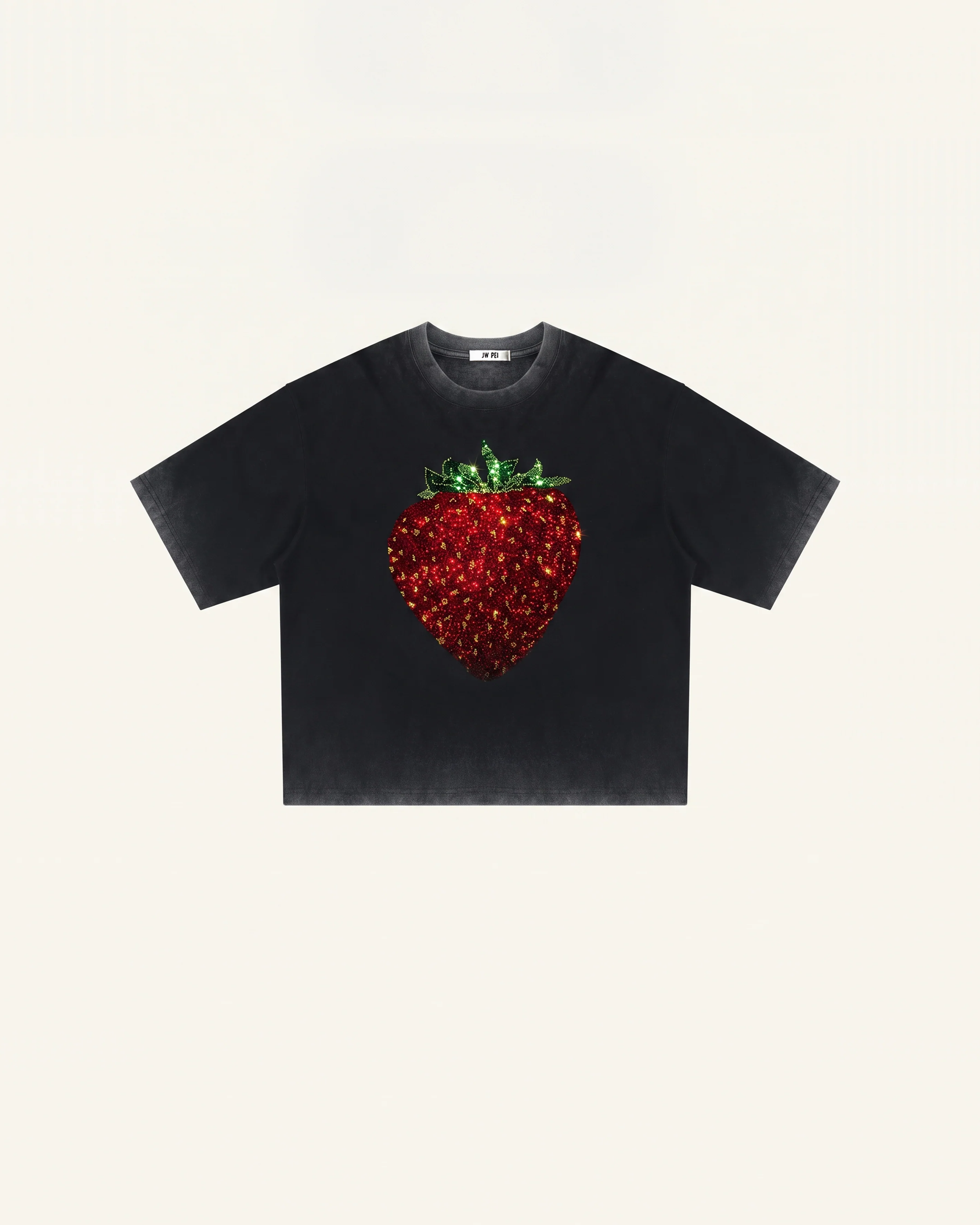 The Crystal Strawberry Graphic Tee - Faded Black