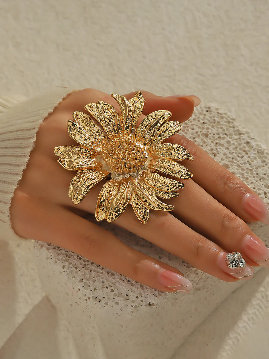 Flower Shape Geometric Rings Accessories