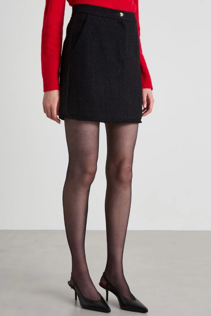 Basketweave mini skirt - BLACK