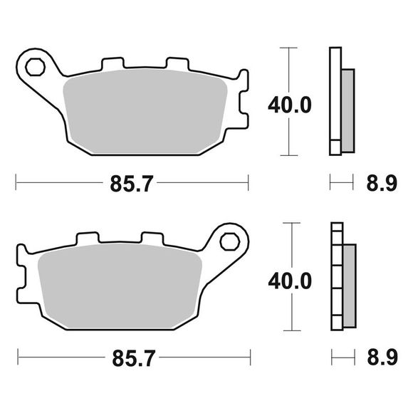 SBS 657LS Sinter Sintered Metal rear brake pads (Special ABS depending on model)Ref: 657LS / 657040