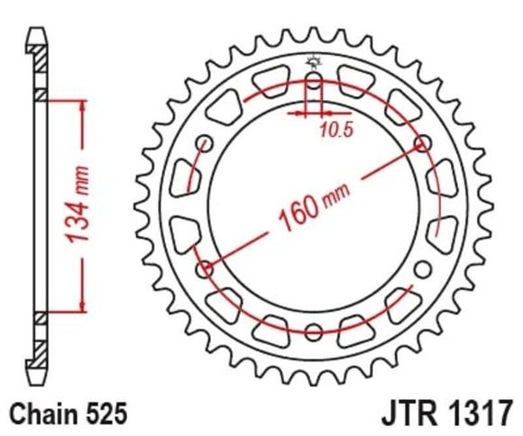 Couronne JT. Acier Standard - 525 43 dentsRef : JTC01889A / 1149605002