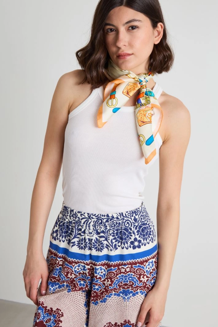 Twill scarf - ORANGE BLUETTE