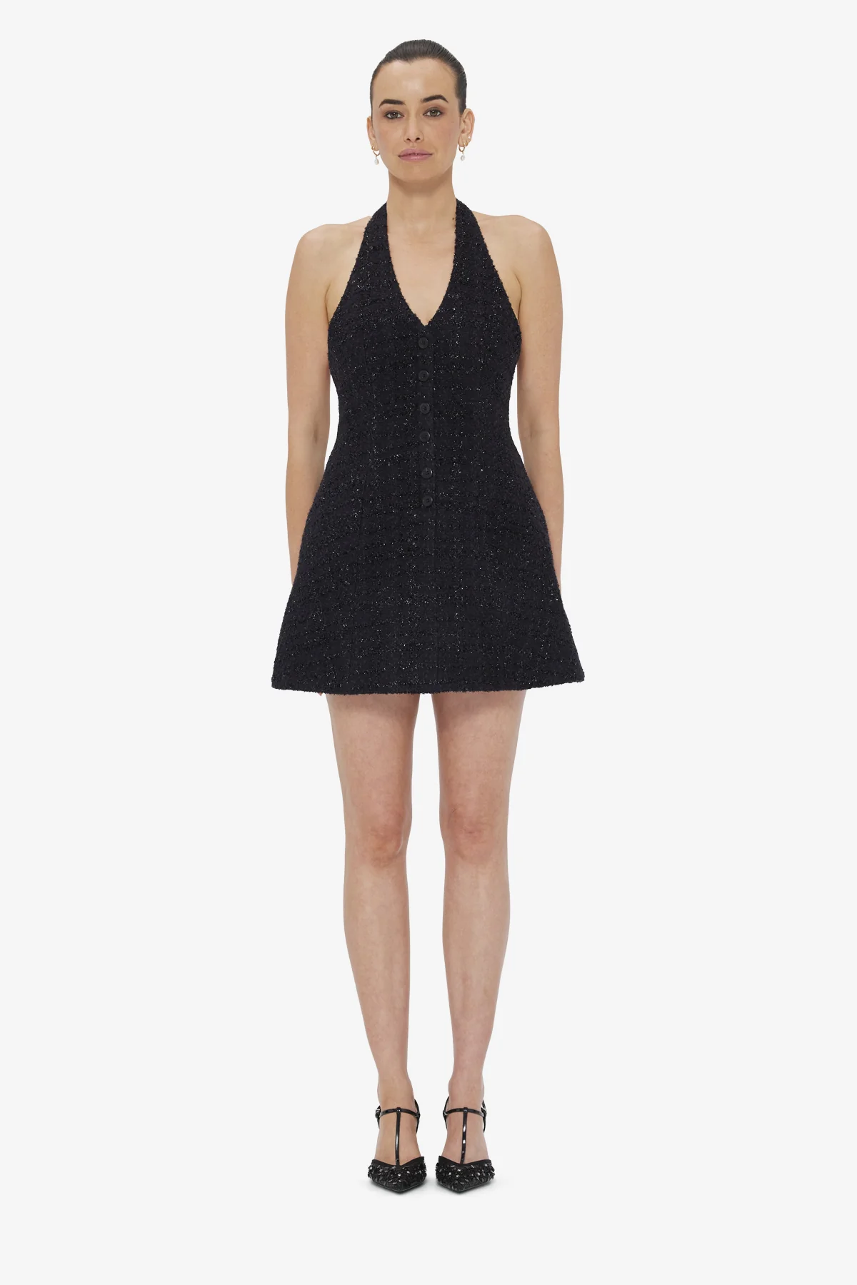 Jessie Halterneck Mini Dress - Ebony