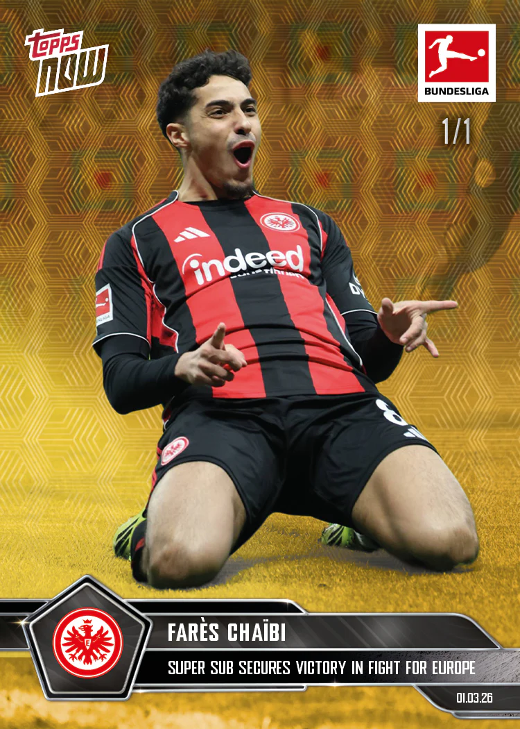 Farès Chaïbi - 2025-26 Bundesliga Topps NOW® - Card 139 - PR: 209