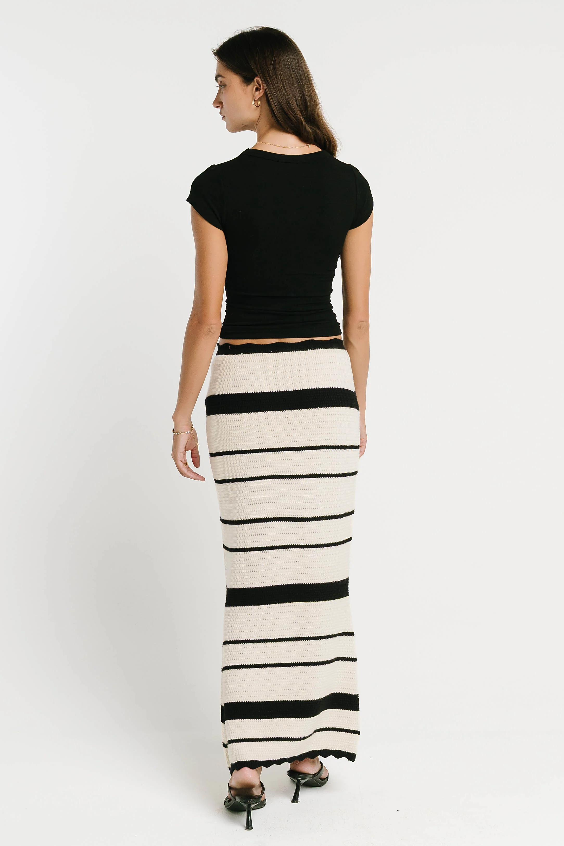 Freya Ribbed Top in Black