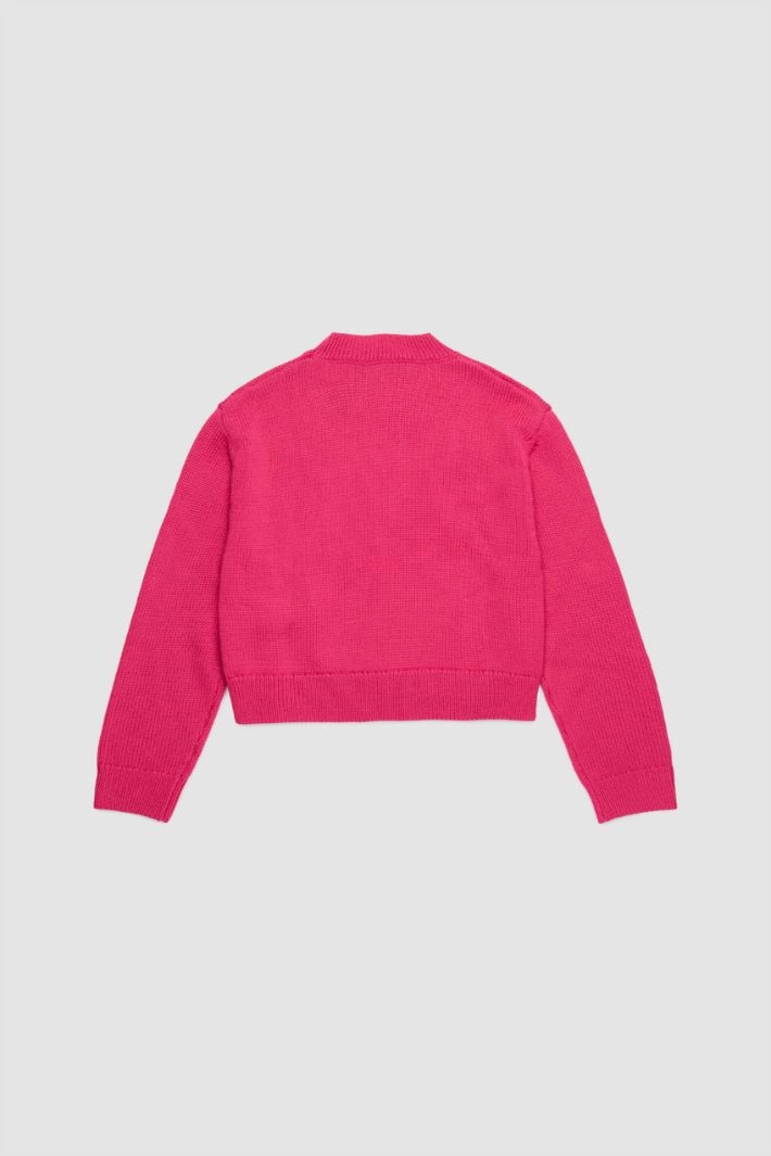 Pullover with flowers KID - FUCHSIA