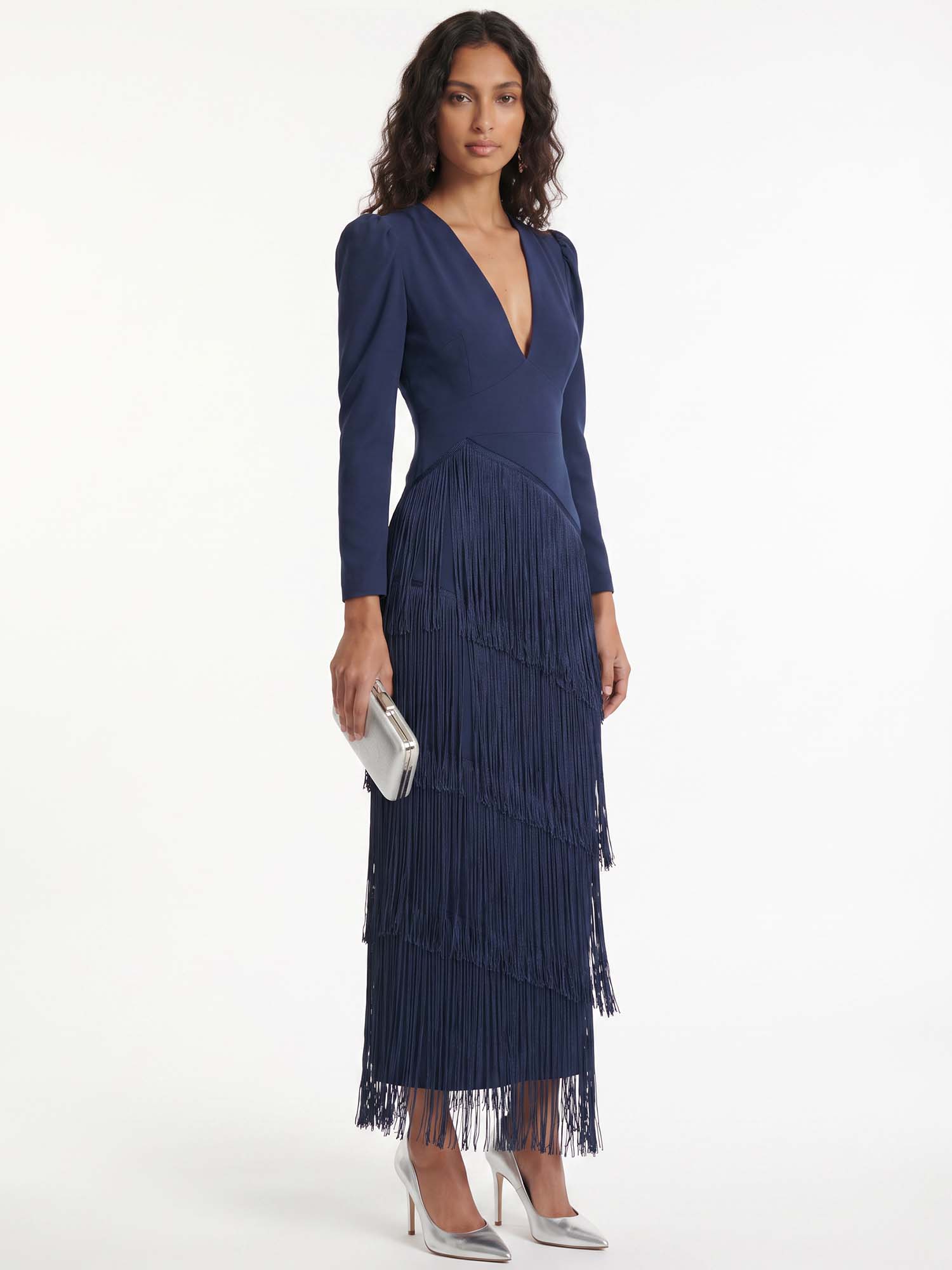 Layered Fringe Midi Dress
