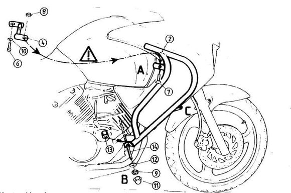 Hepco & Becker Crashbar engine guard - blackHONDA 125 XL 125 VARADERO (JC32) - 2001 - 2006Ref: Hbe05024A / 501124 00 01