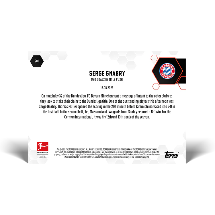 Topps UK - Two goals in title push! - Bundesliga TOPPS NOW® Card #201