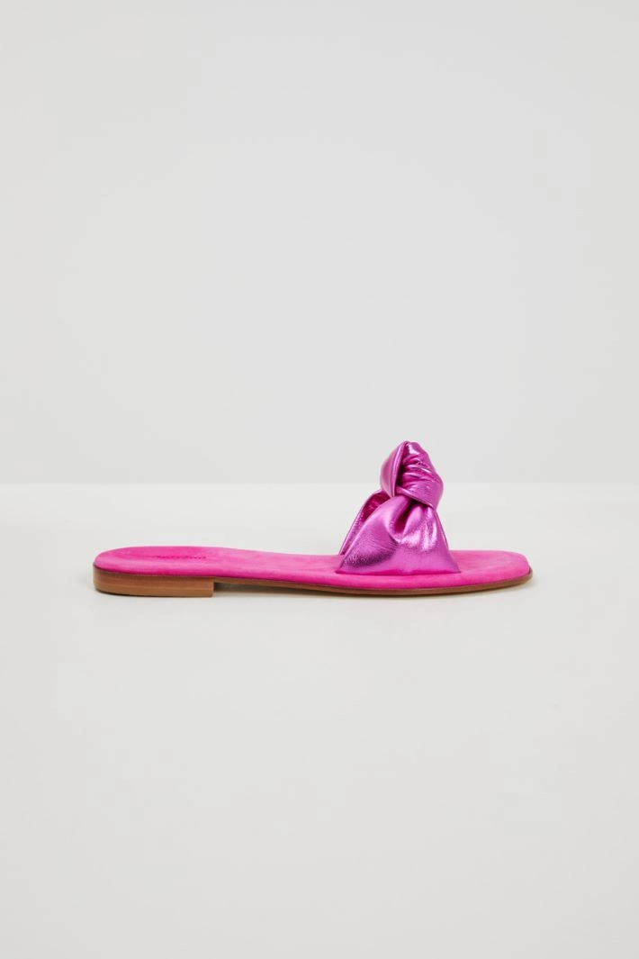 Knot-detailed slippers - FUCHSIA