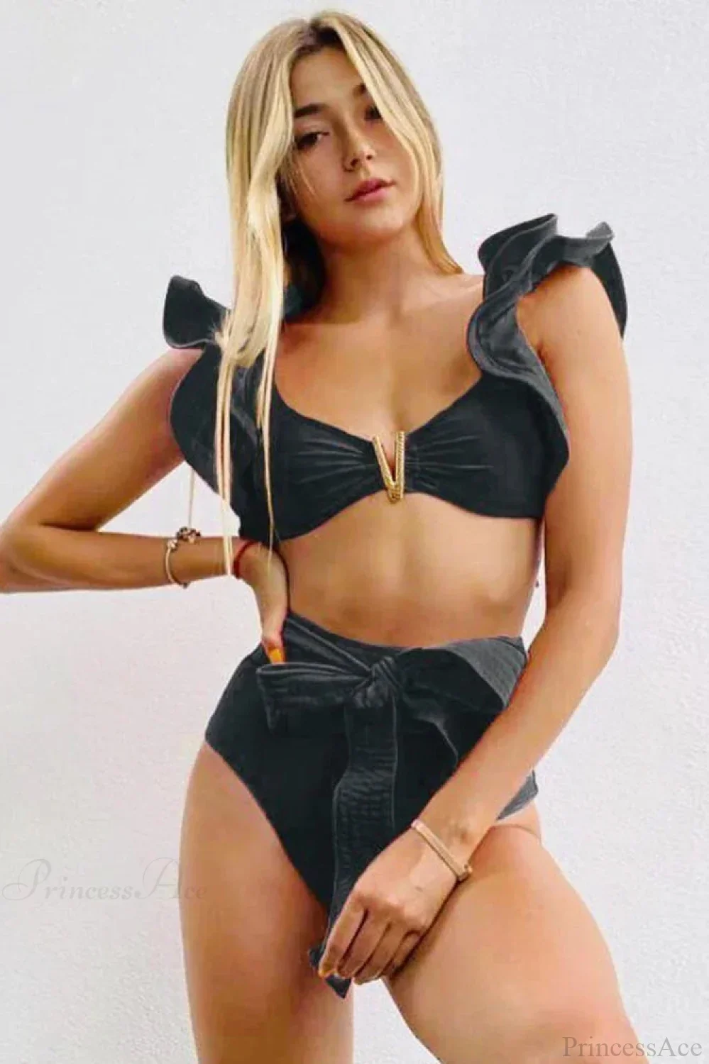 Print Push Up High Waist Bikini Set