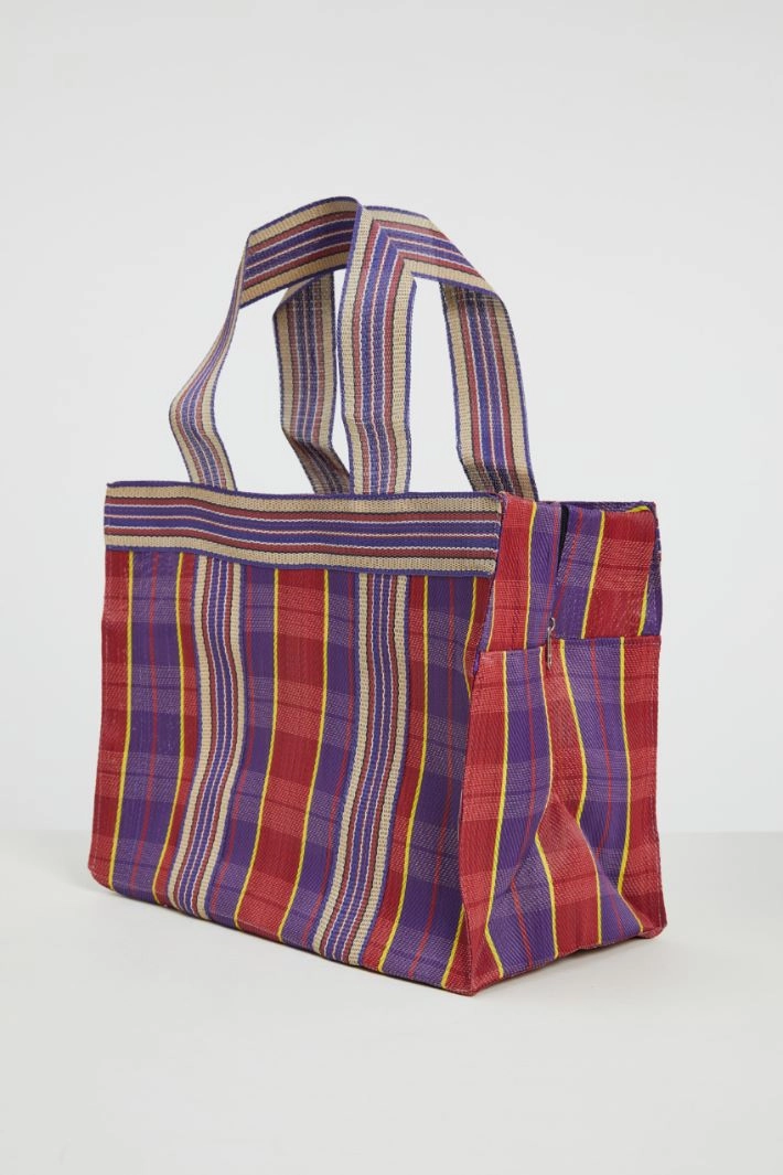 Mesh maxi shopper bag - VIOLET BORDEAUX