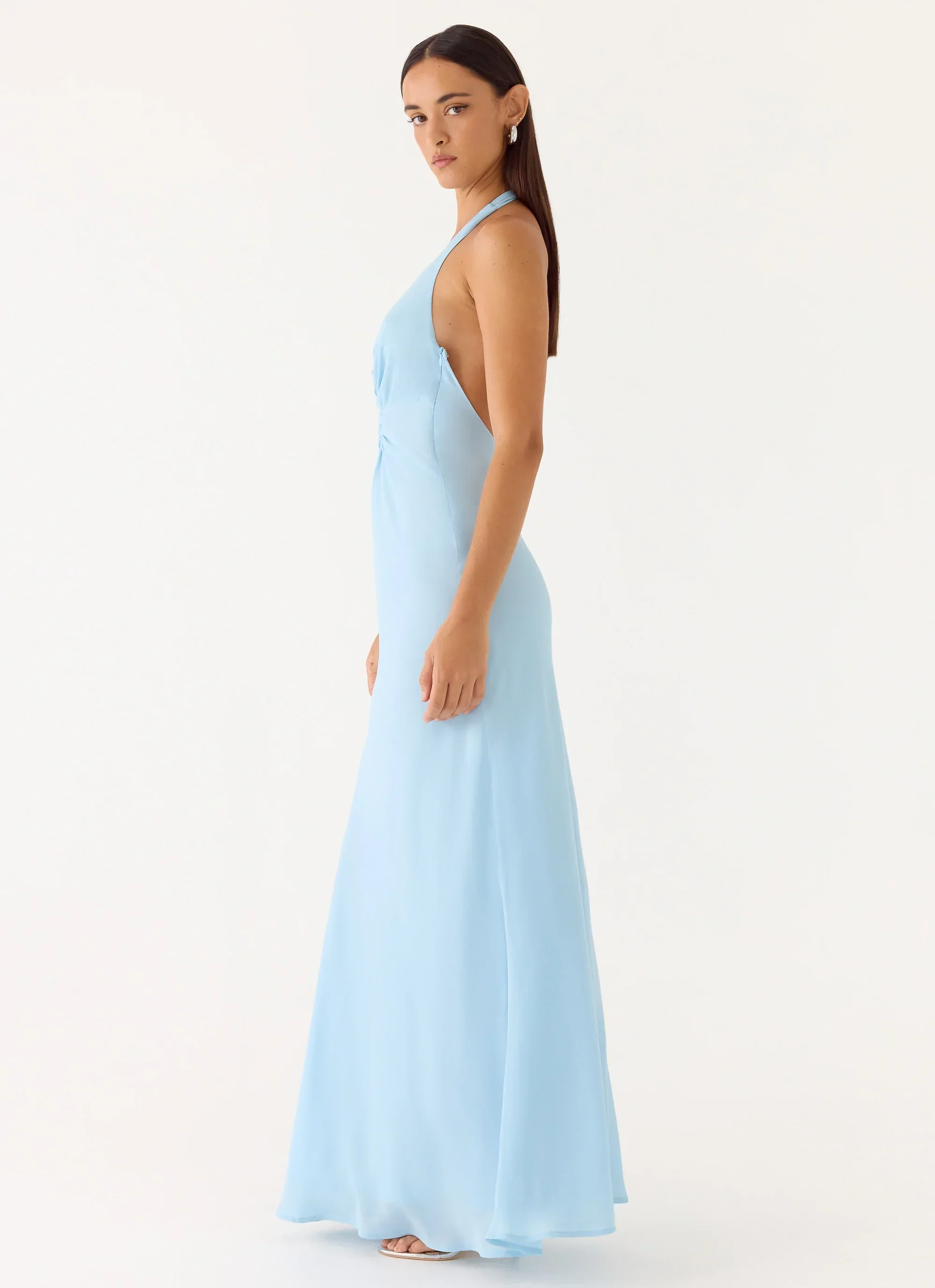 Sharpay Halter Maxi Dress - Pale Blue