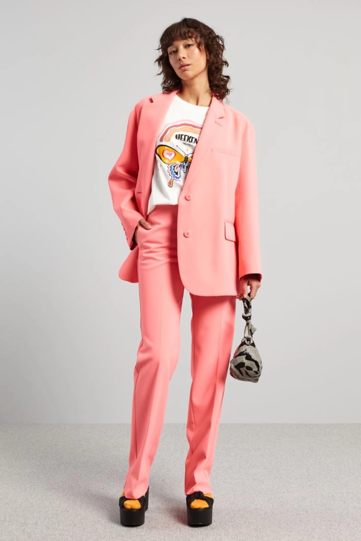 High waist cady trousers - VIVID PINK