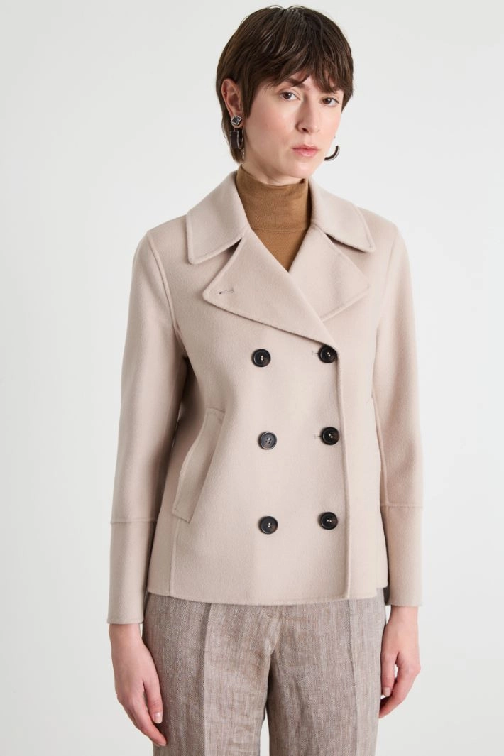 Wool-blend peacoat - BEIGE