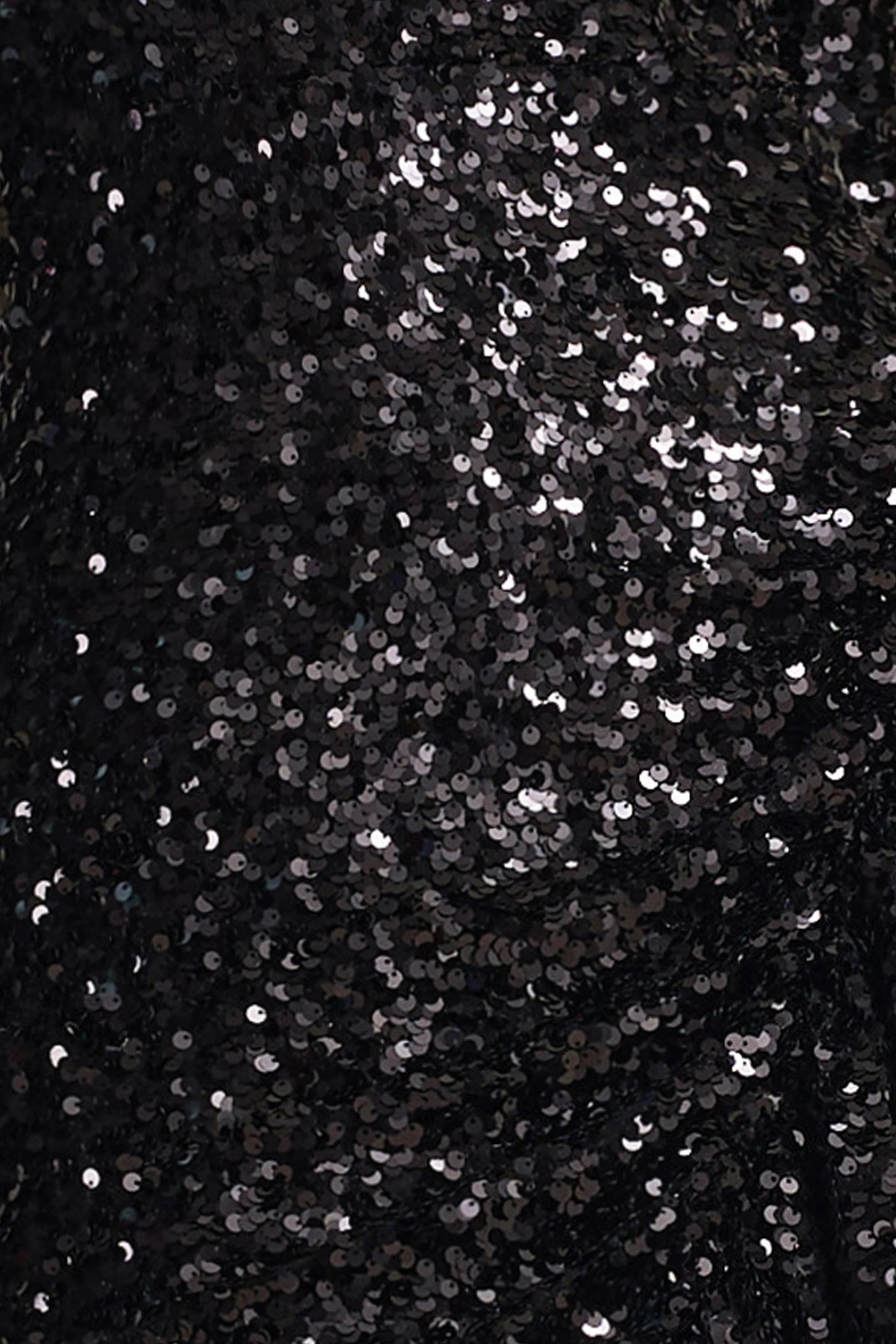 Wild Dream | Black Sequin Plunge-Neck Ruffle Split Maxi Dress