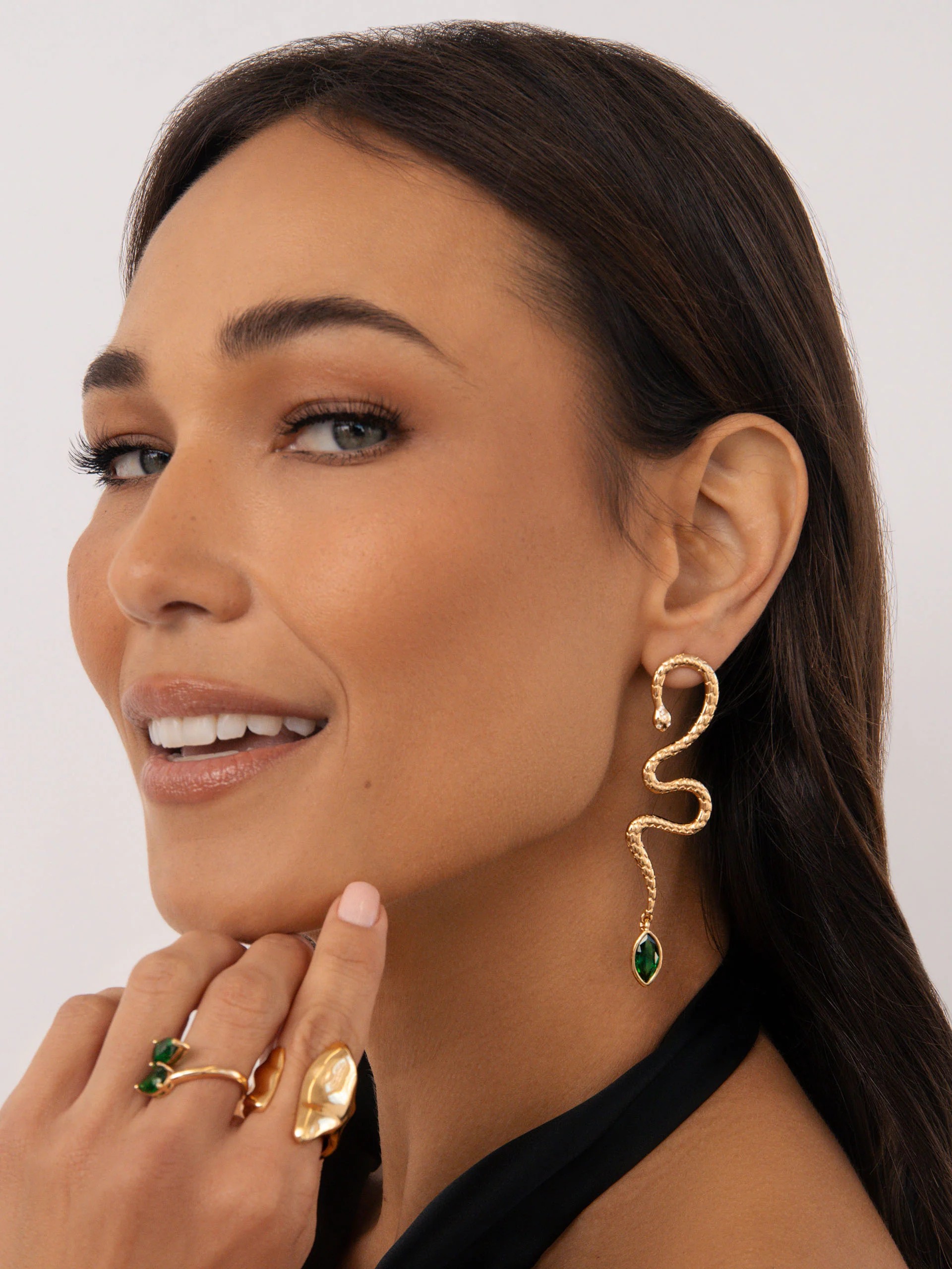 Serpentina Statement Snake Earring