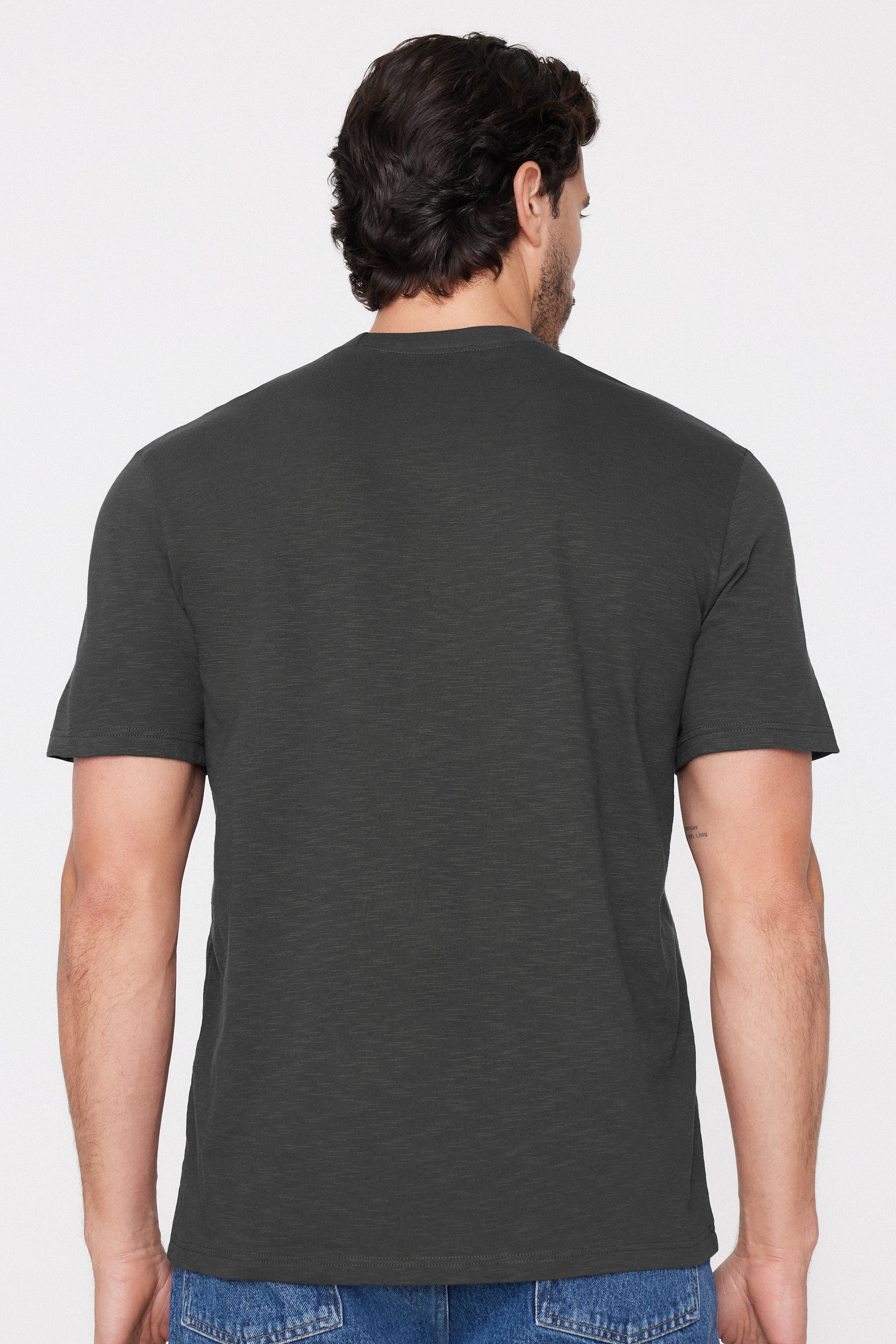 Slub Cotton T-Shirt with Breast Pocket