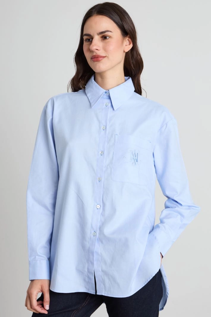 Asymmetrical Oxford shirt - PALE BLUE