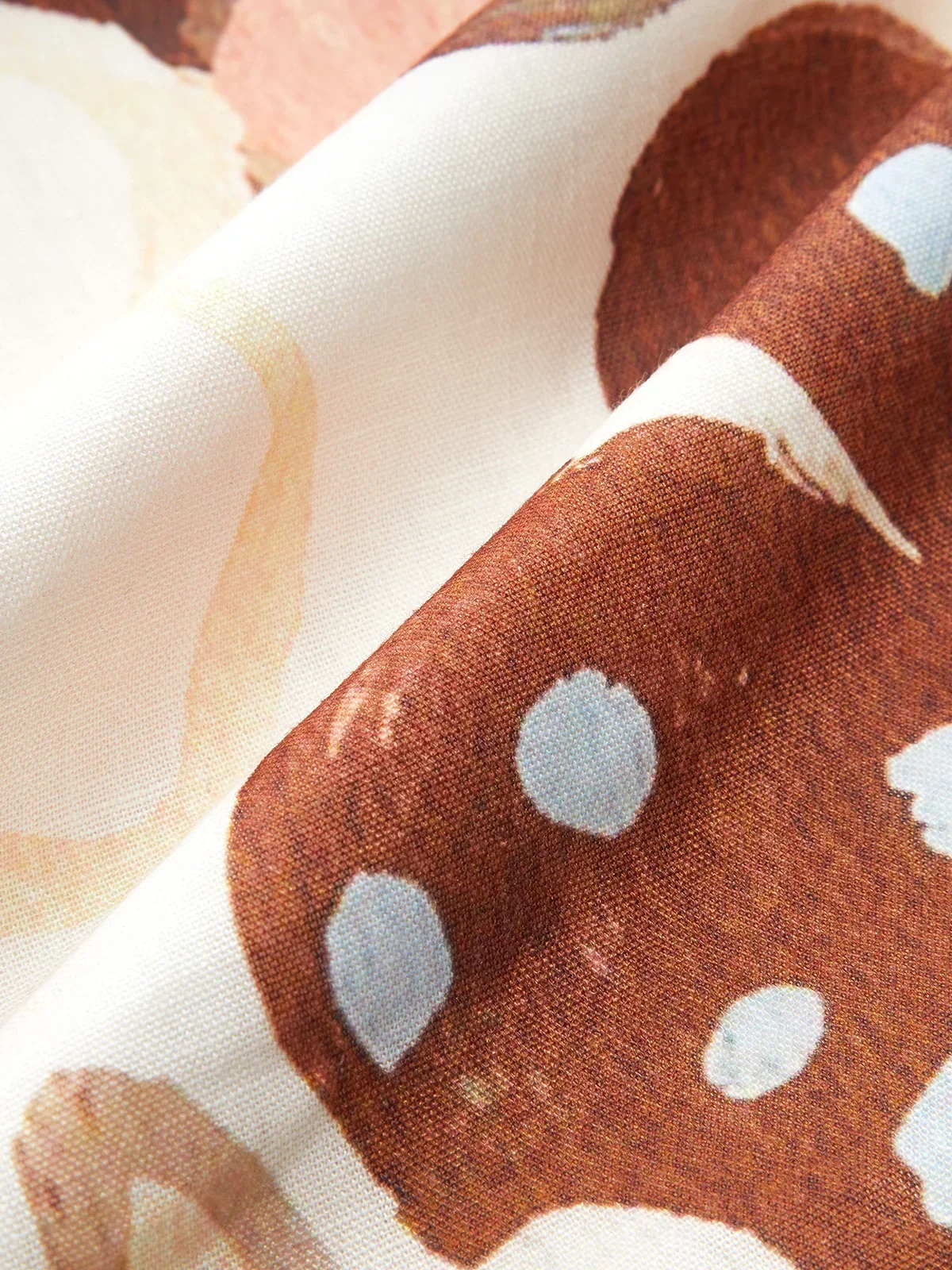 Asymmetric Neck Belted Print Dress