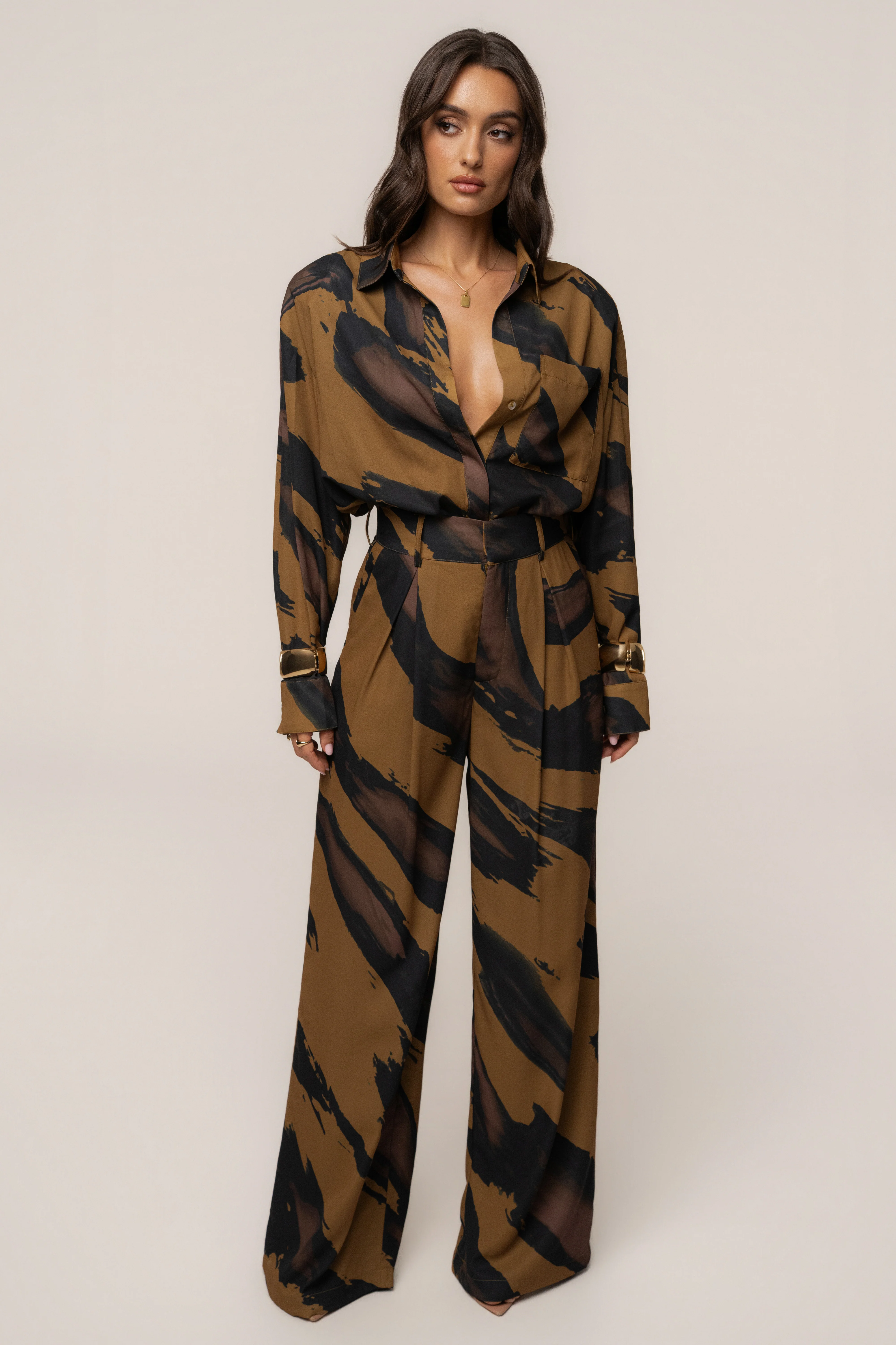 Gold Dusk Soft Pleated Trouser