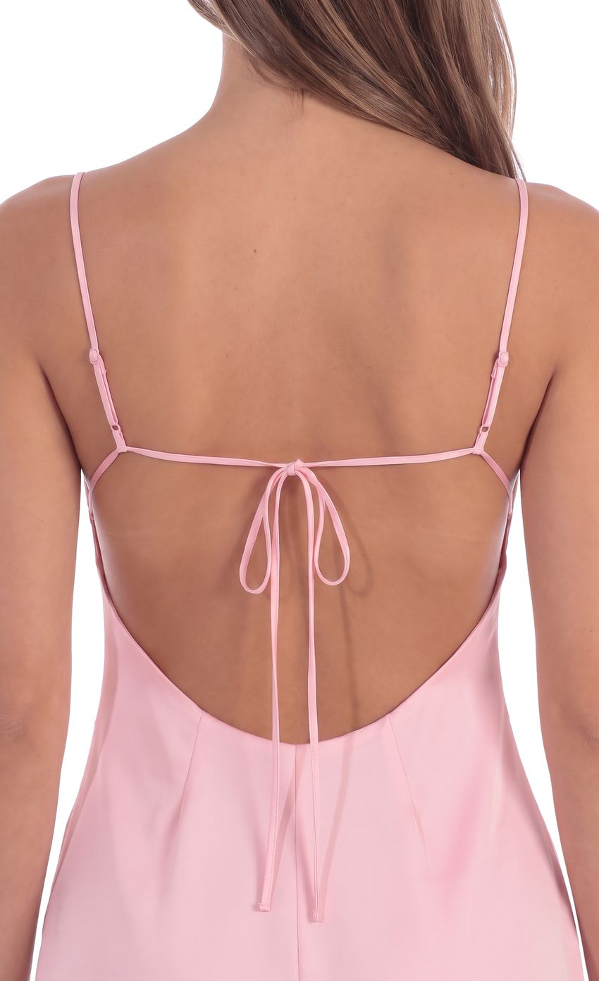 Lace Trim Mini Dress in Pink