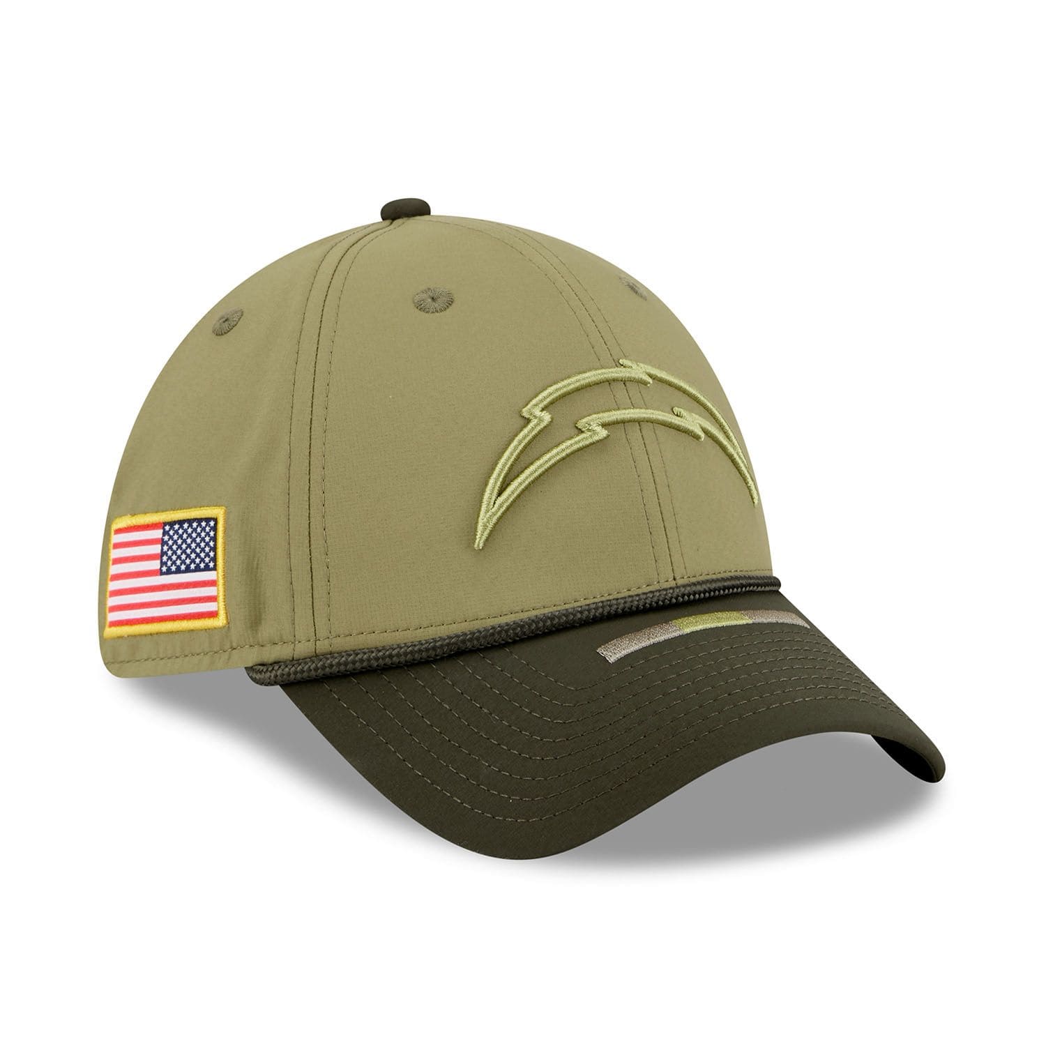 Los Angeles Chargers 2025 NFL Salute to Service 39THIRTY Flex Cap Olive
