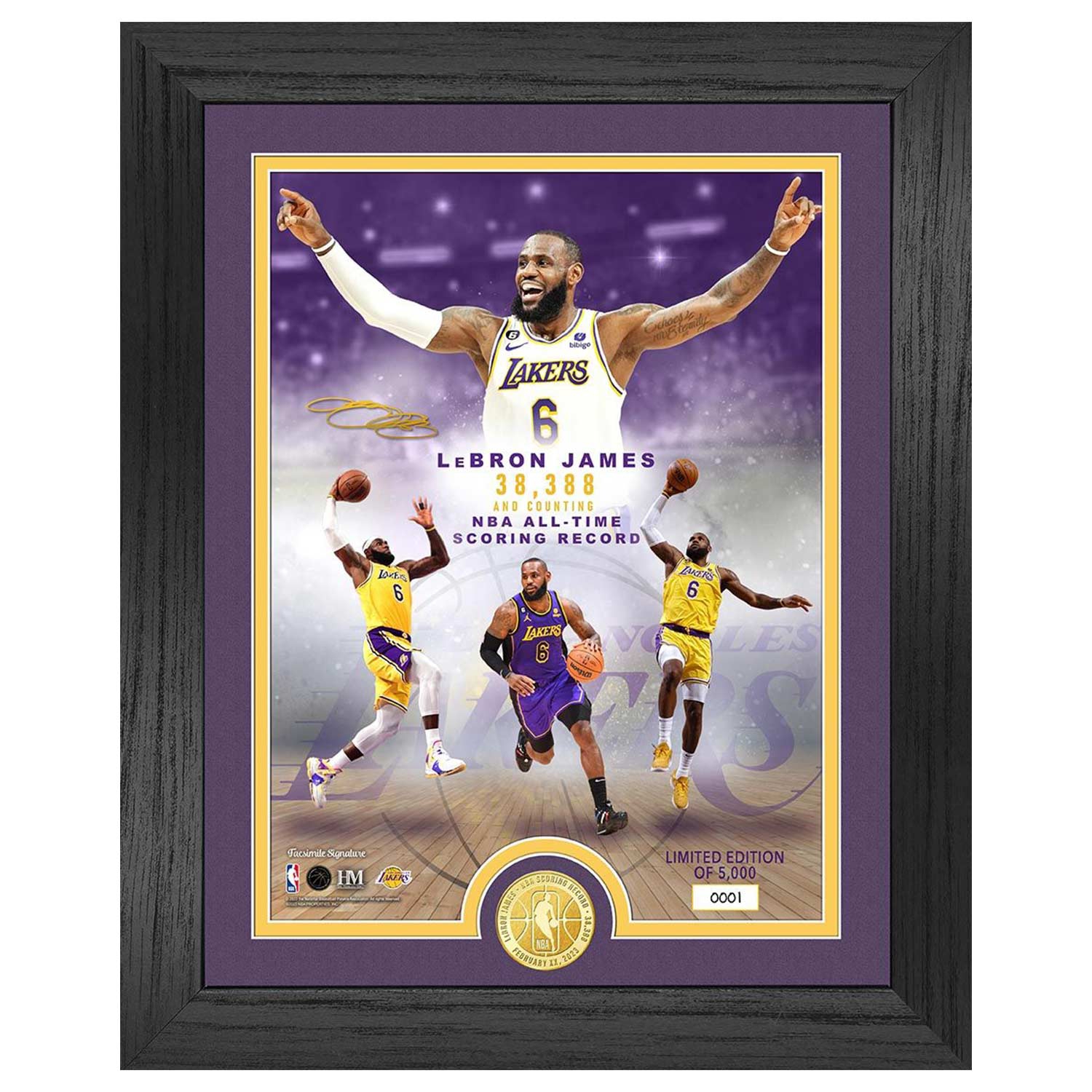 LeBron James NBA All-Time Leading Scorer Bronze Coin Framed NBA Photo