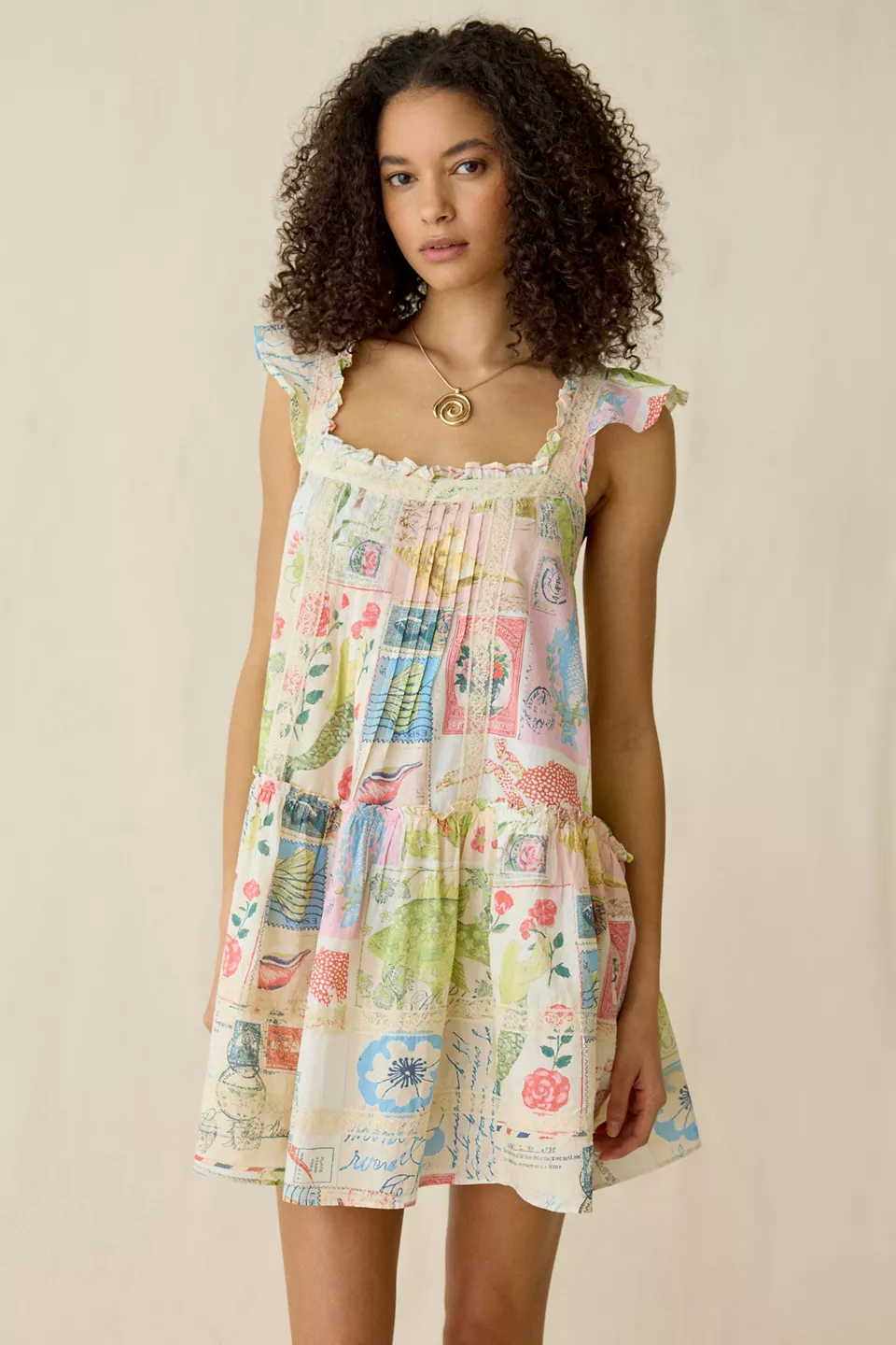 Kimchi Blue High Tide Flutter Sleeve Trapeze Mini Dress