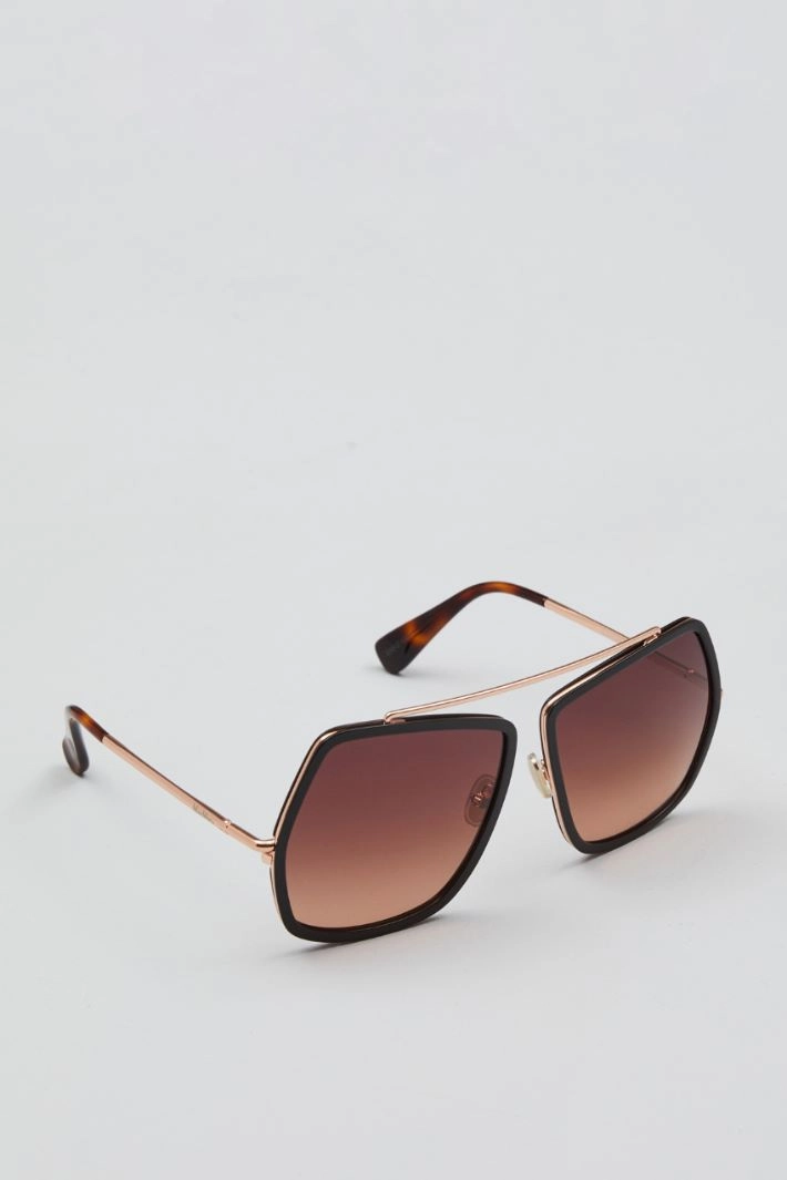Oversized sunglasses - BROWN GOLD