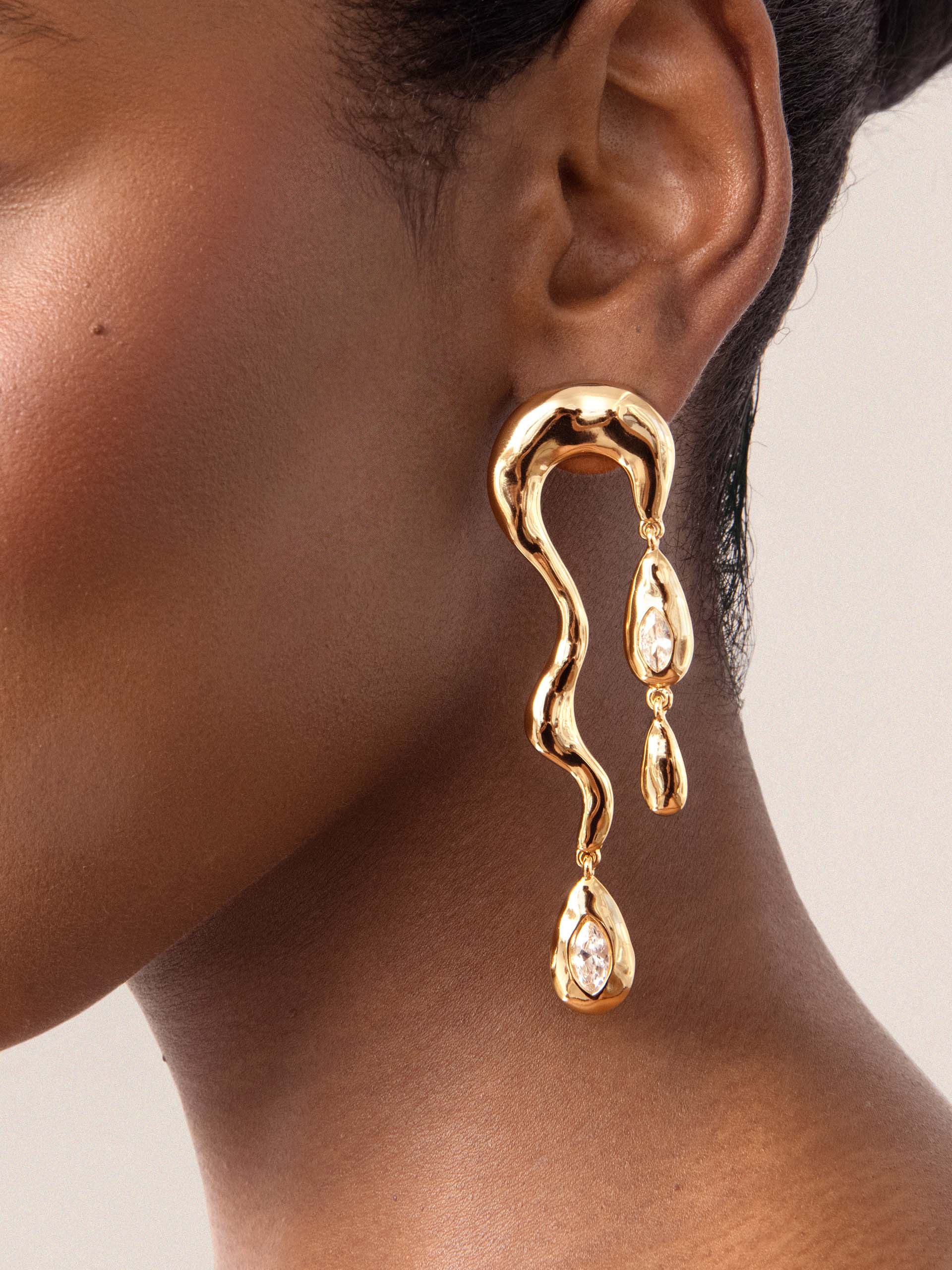 Melting Metal Dangle Earrings