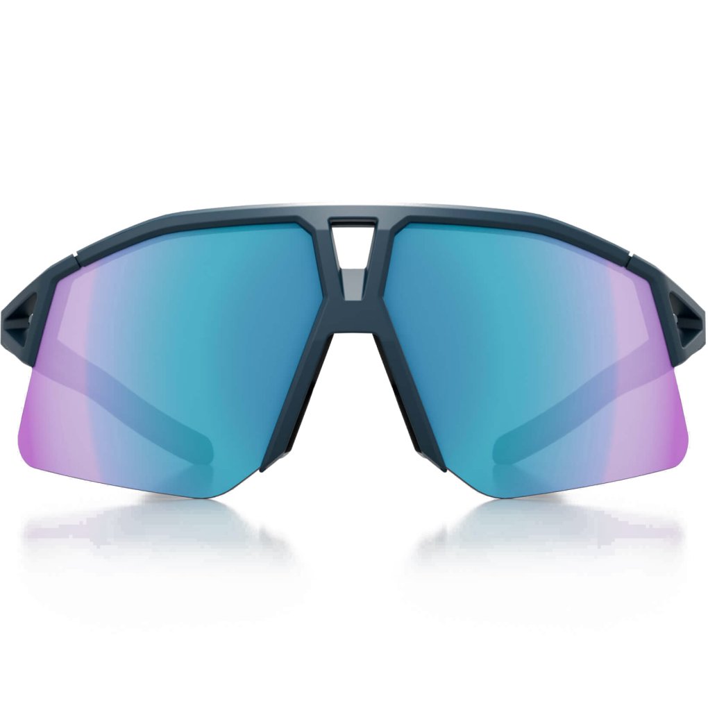 KOO Hype Sunglasses - Dark Blue Matt - Turquoise Mirror