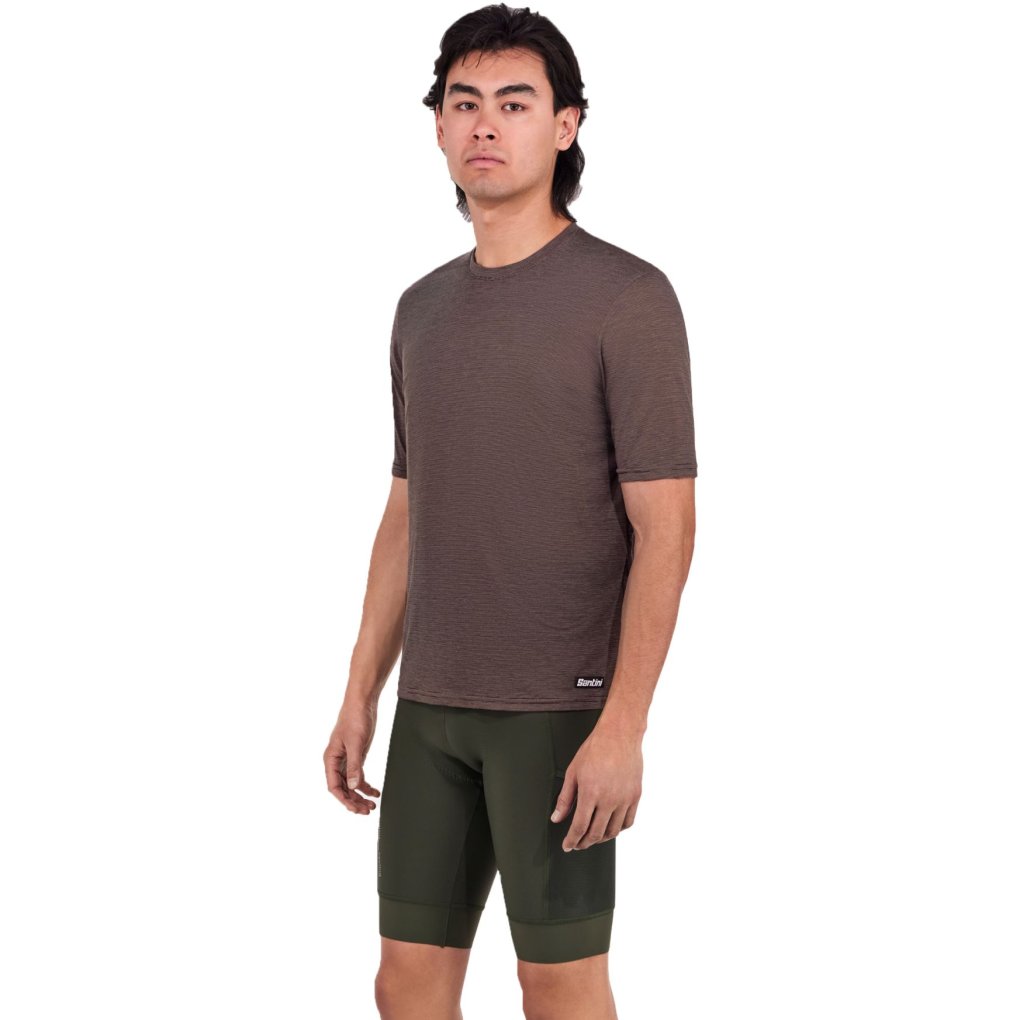 Santini Delta Line Tech T-Shirt Men 5S499GLLDELTALINE - chocolate CC