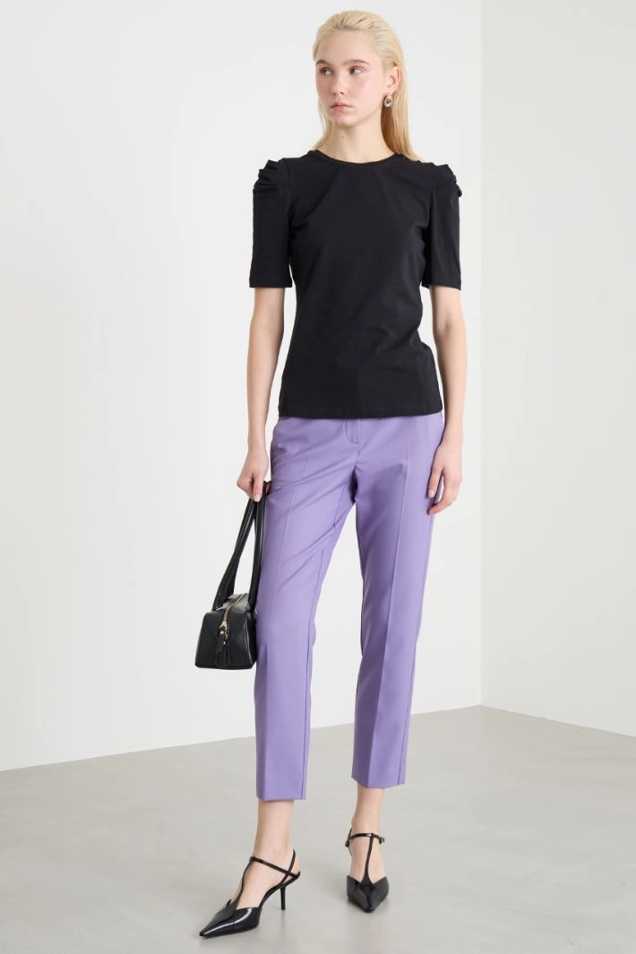 Stretch cigarette trousers - VIOLET
