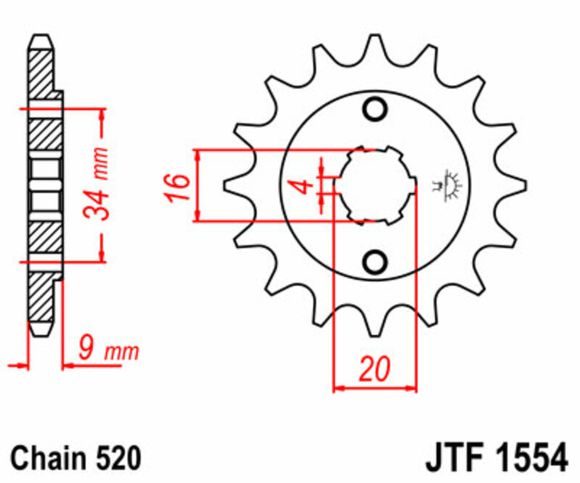 JT. Standard steel 1554 - 520Ref: Jtc01368A / 1077278003