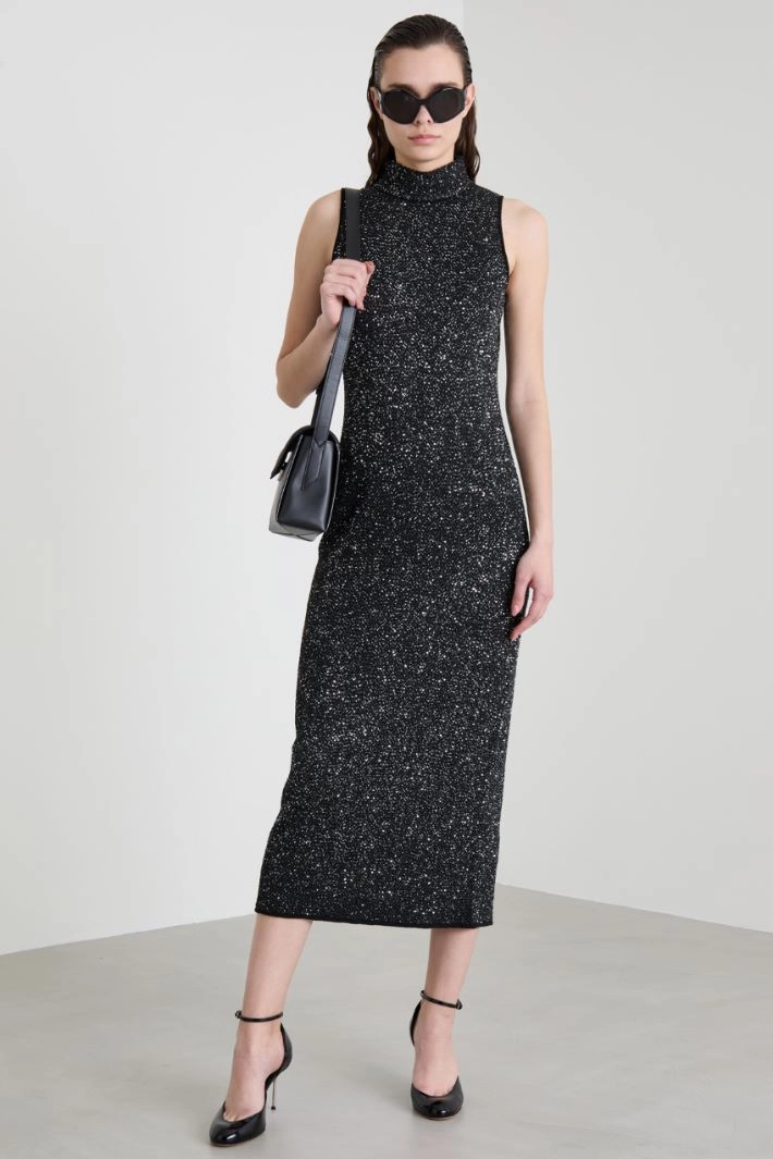 Long sequin dress - BLACK