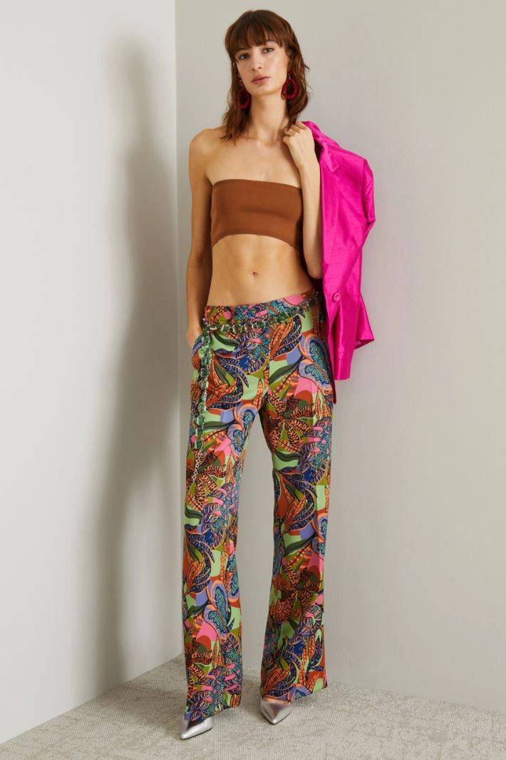 Knit bandeau top - LEATHER