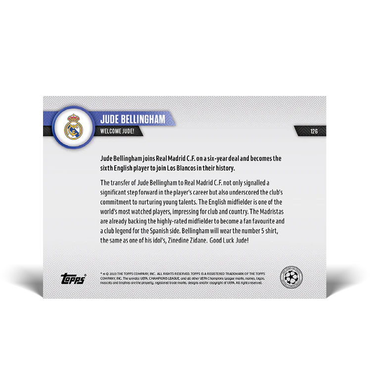 Topps UK - Welcome Jude ! - UCL TOPPS NOW® Card #126