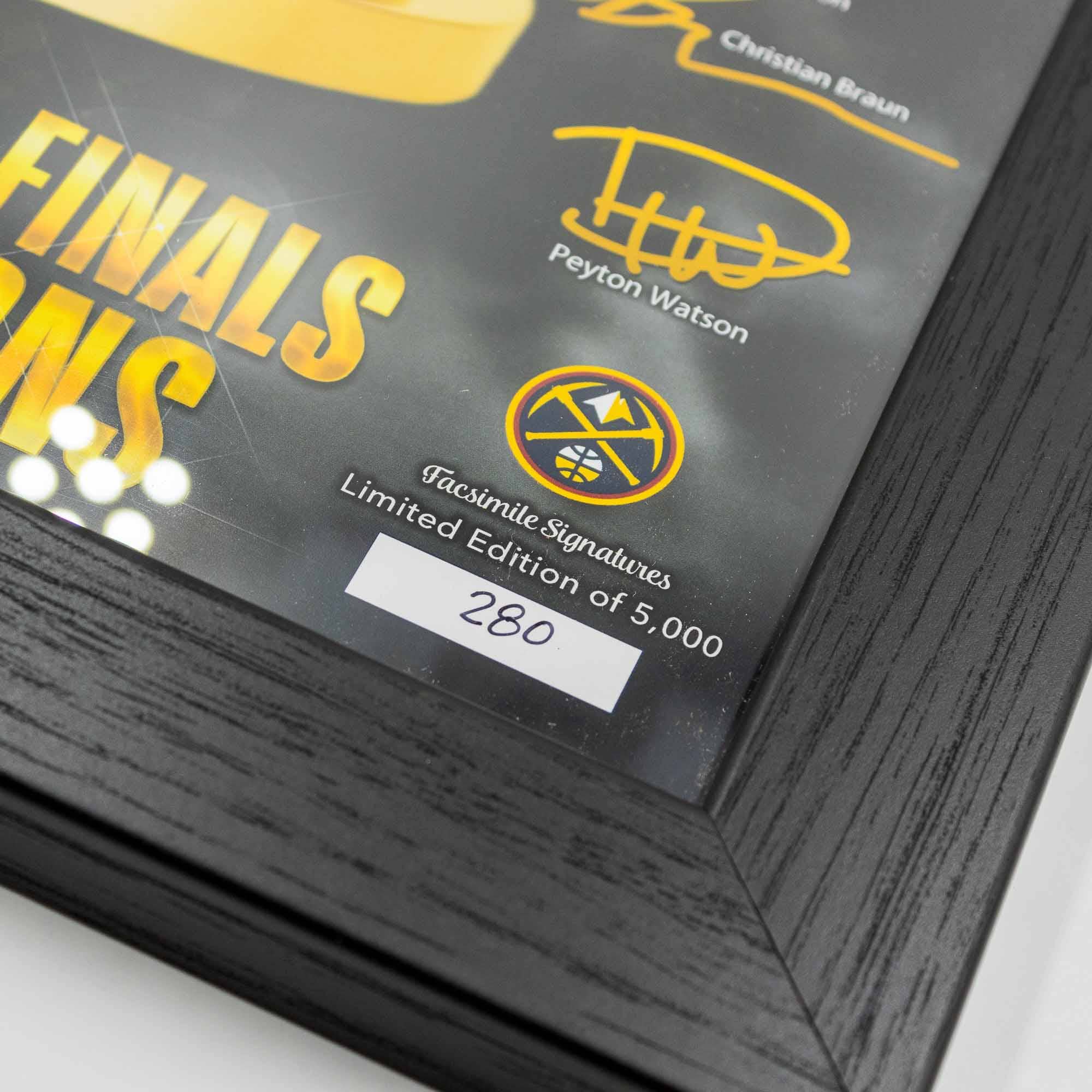 Denver Nuggets 2023 NBA Champions Signature Trophy Framed Photo