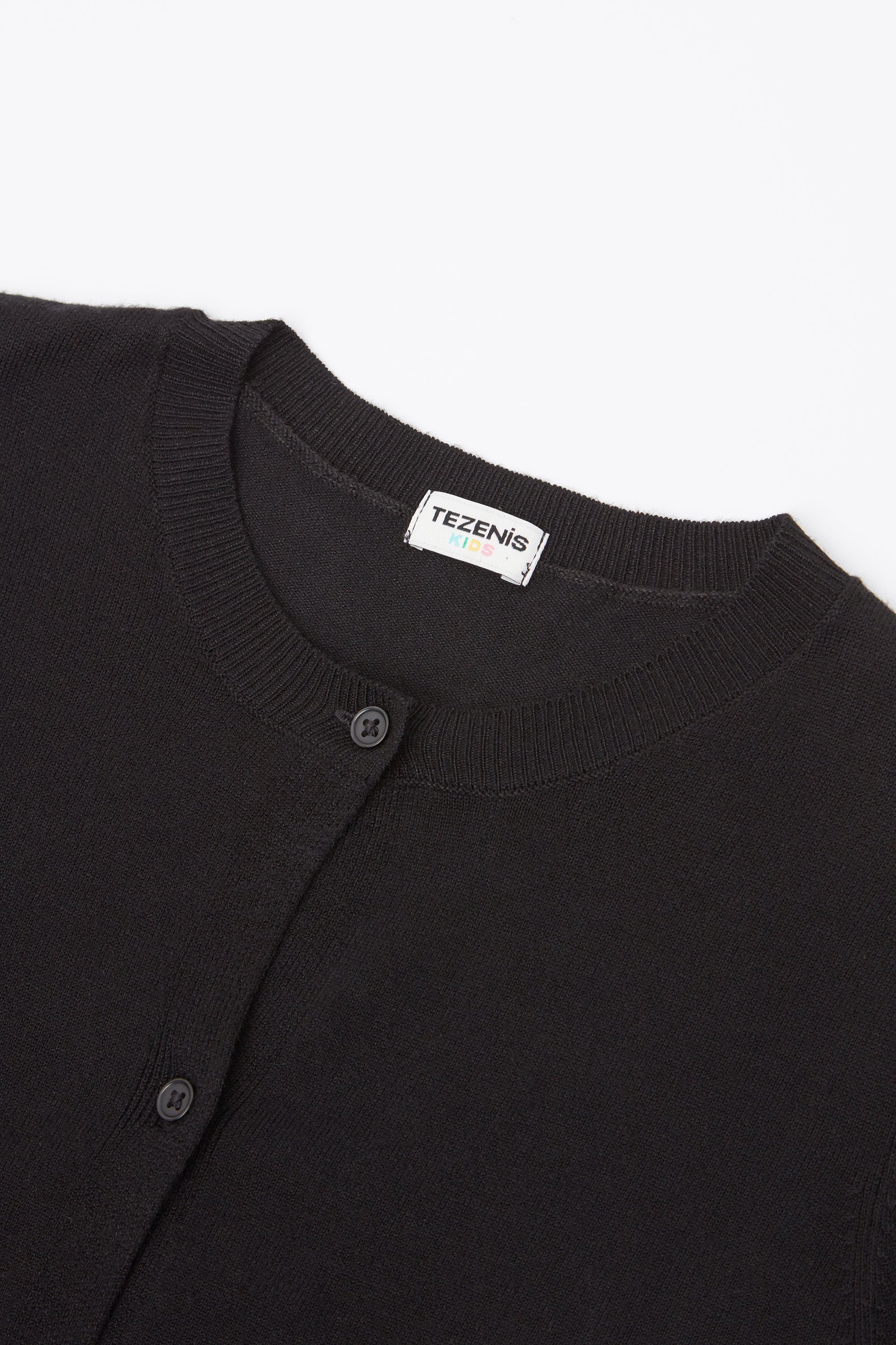 Girls’ Round Neck Cardigan with Buttons