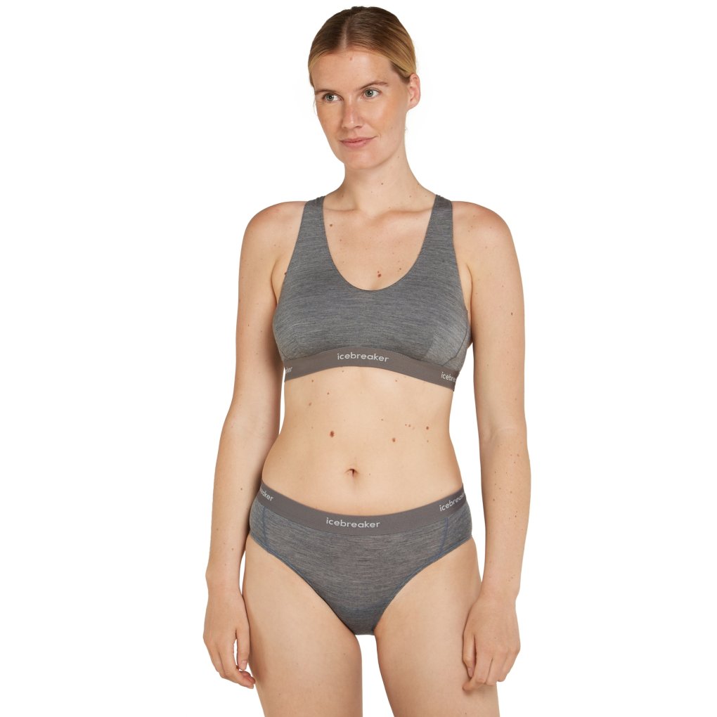 Icebreaker Merino 125 Cool-Lite™ Sprite Racerback Bra Women - Gritstone Hthr