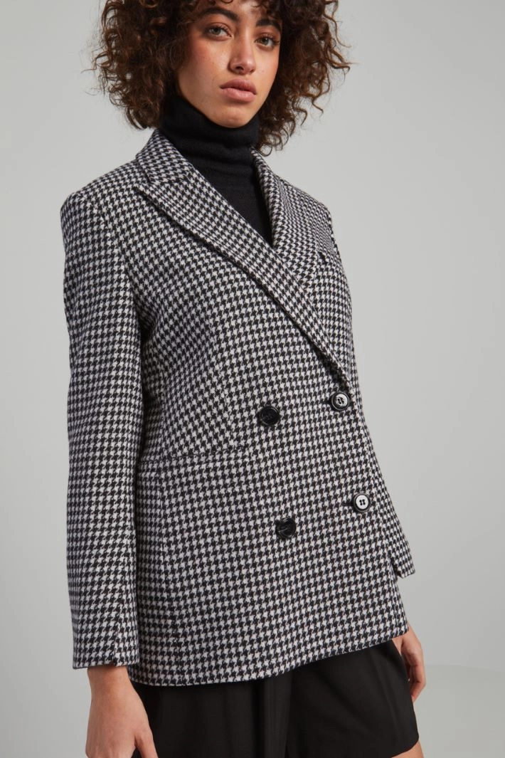 Double-breasted peacoat - BLACK WHITE RED