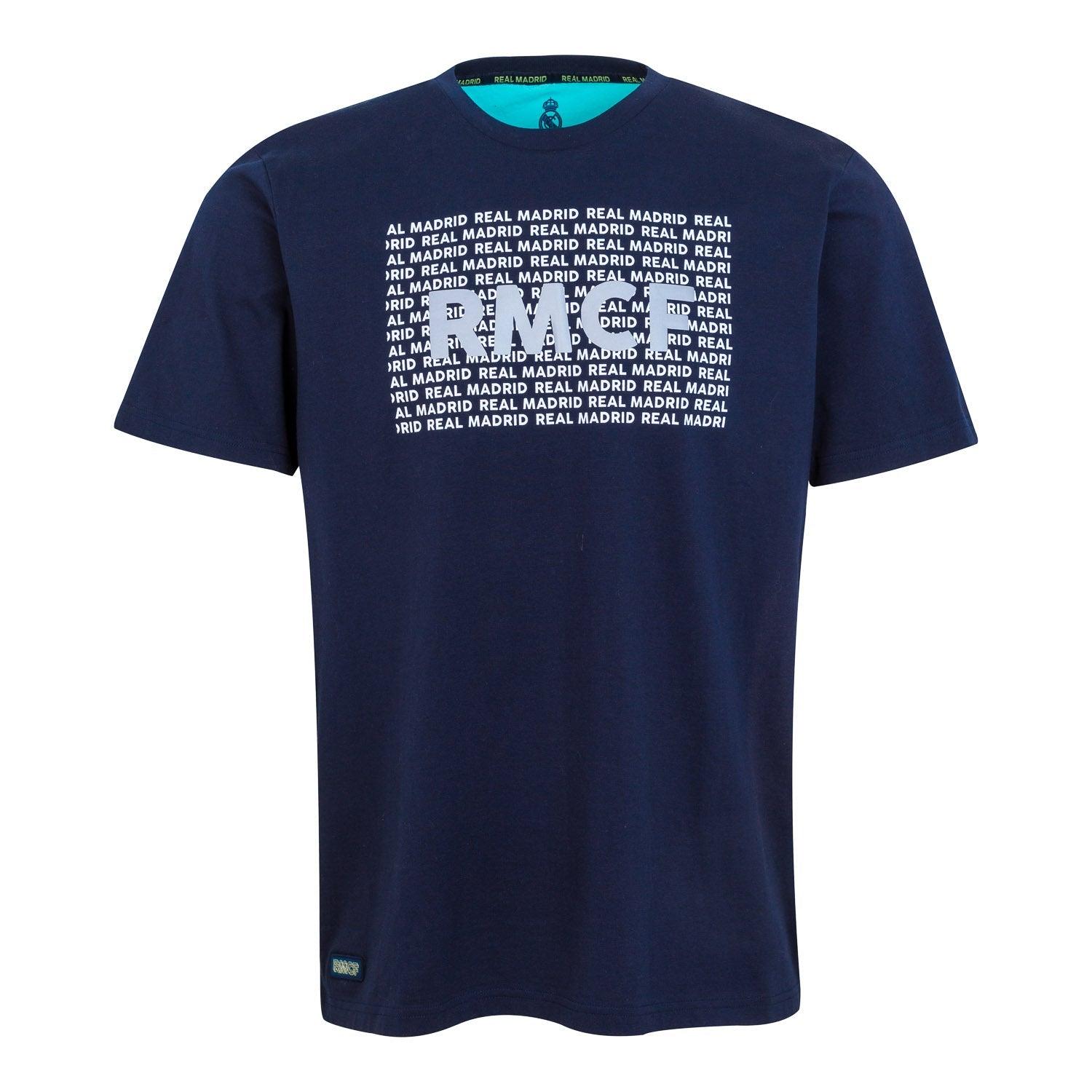 Bernabéu Neon Lights Mens RMCF Print T-Shirt Navy