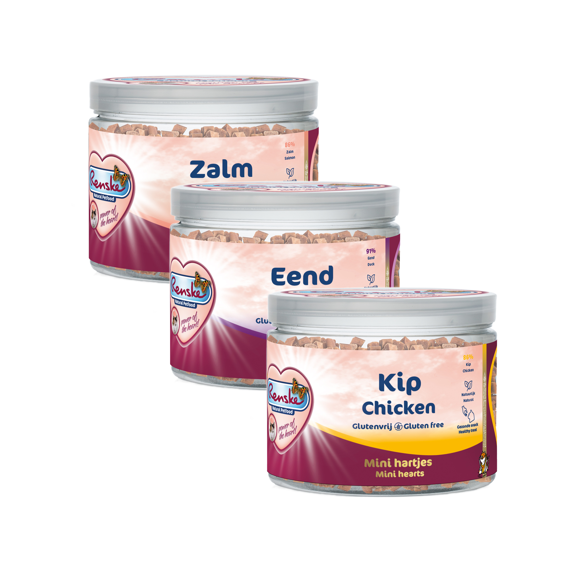 Renske Cat Healthy Reward Meat Hearts - Duck - 100 g