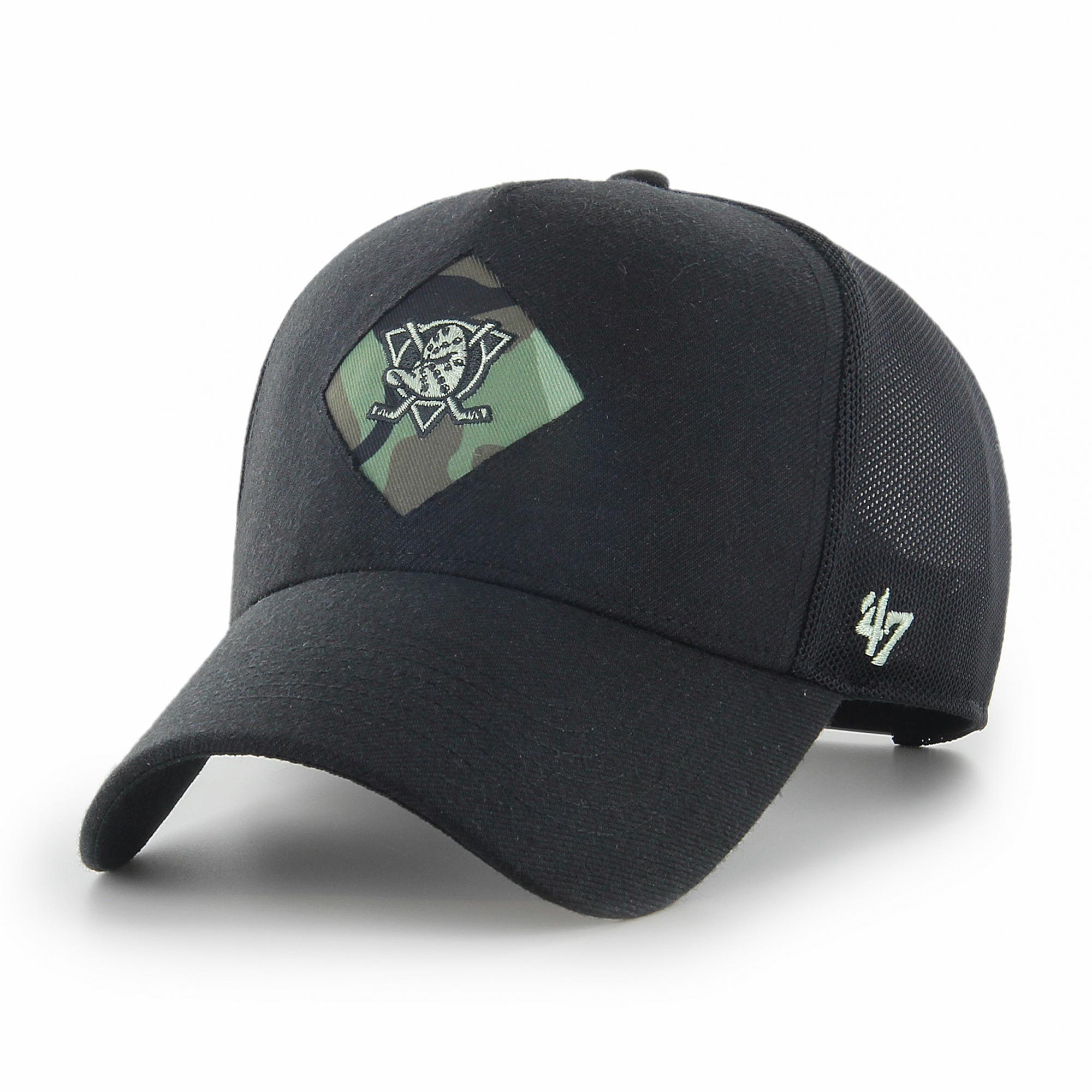 Anaheim Ducks Sector Camo Logo '47 MVP Trucker NHL Cap Black